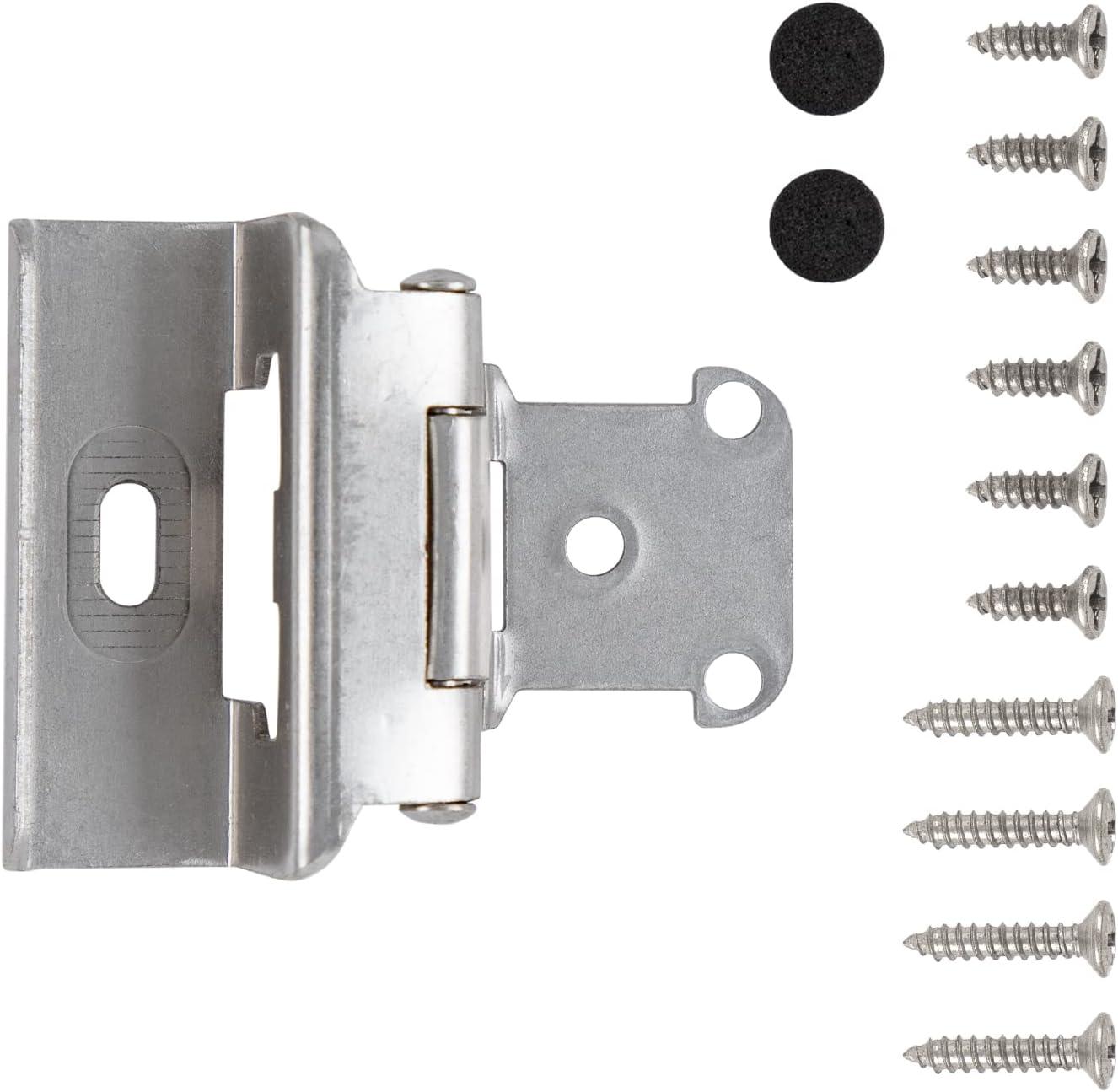 Satin Nickel Self-Closing Semi-Concealed Cabinet Hinges