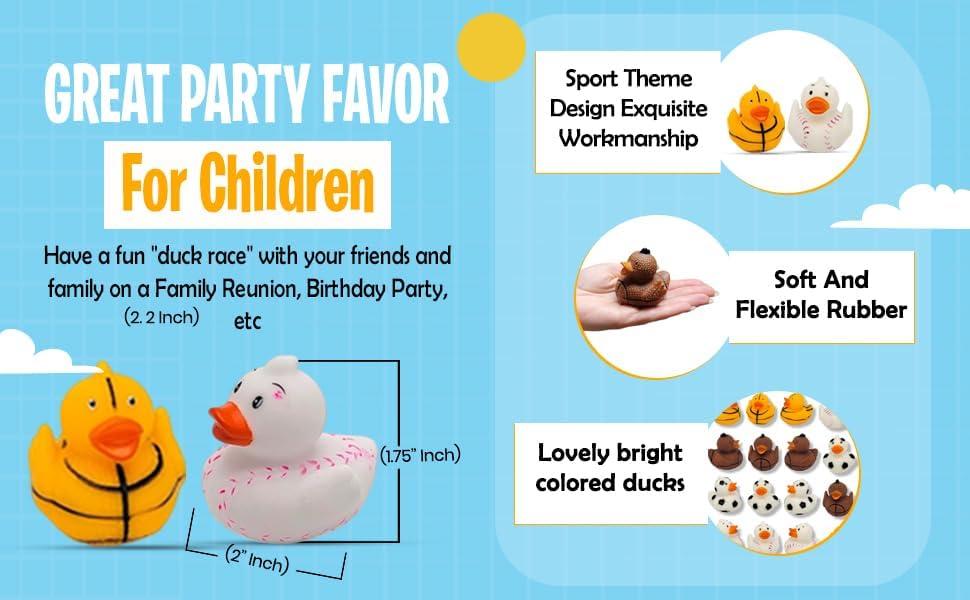 Sports Ducks - Pack of 12