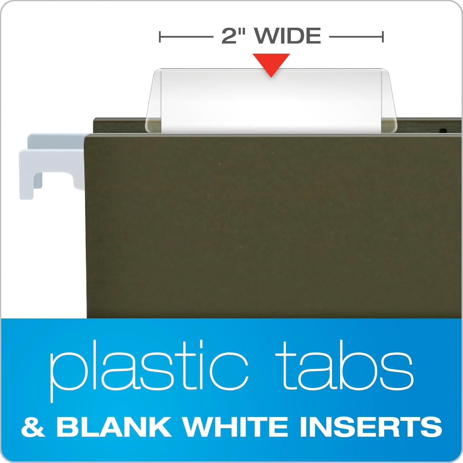 Insertable Plastic Tabs Hanging Folder Tabs, 2"