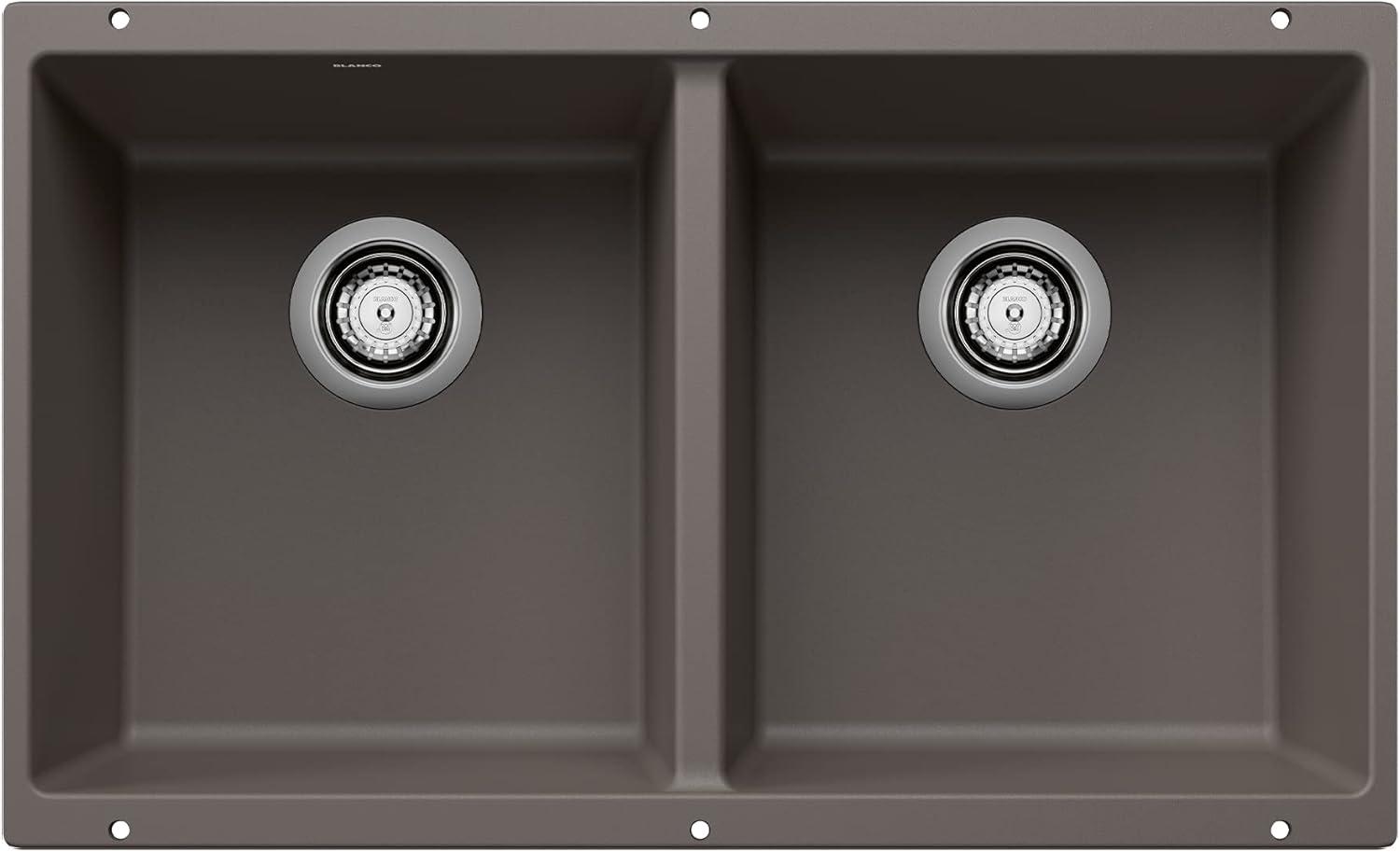 Precis SILGRANIT 29" L X 18.13'' W Double Bowl Undermount Kitchen Sink