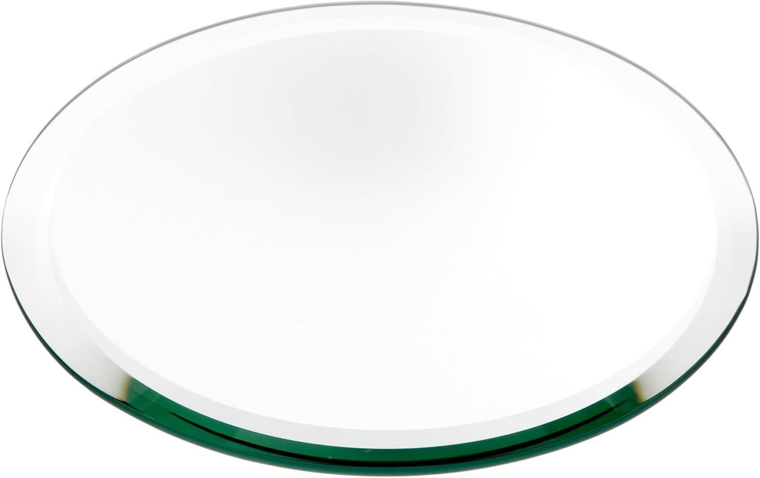 Round Beveled Glass Mirror with Foam Pads, 8 inch