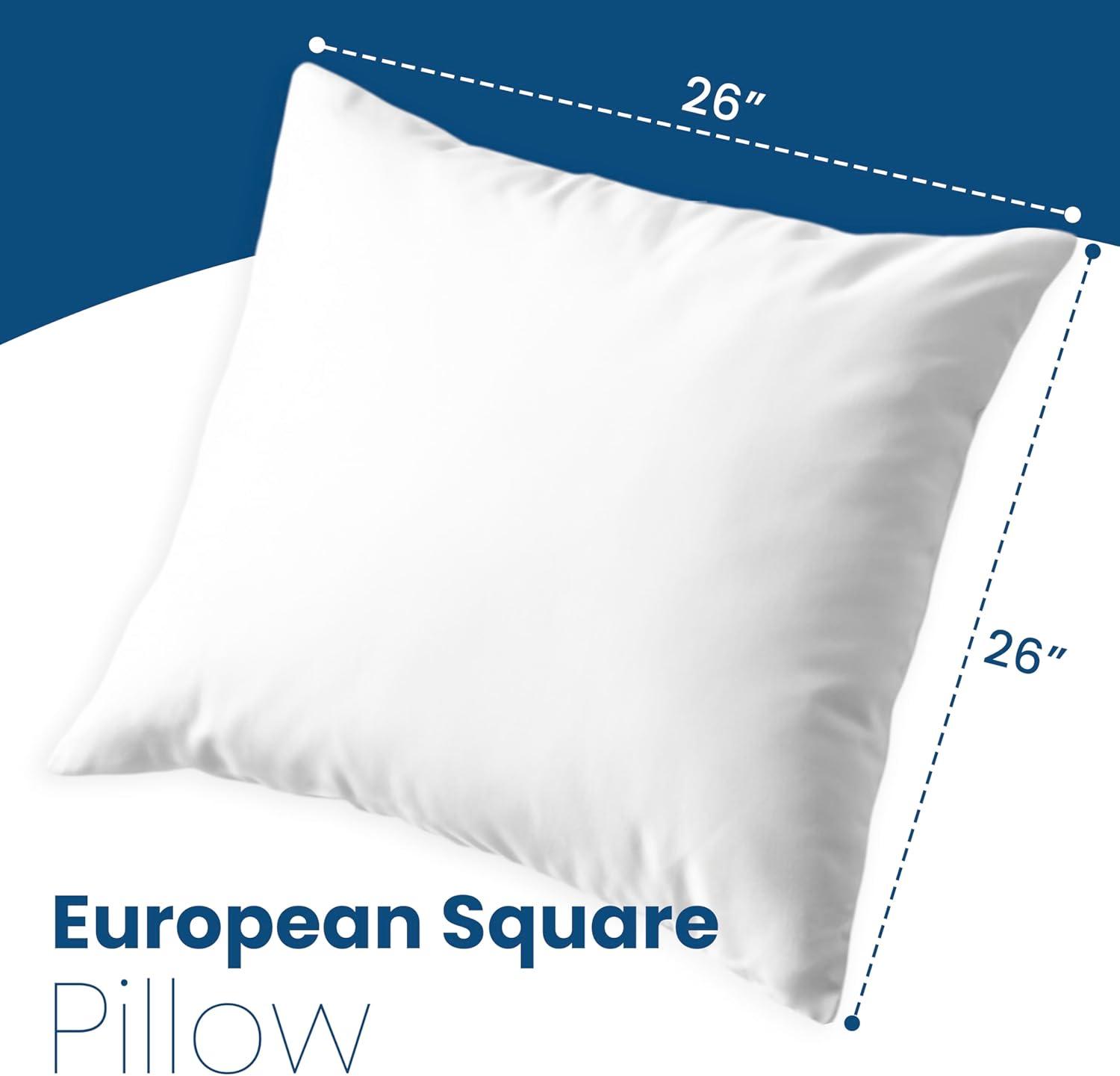 Martex White European Size 26 x 26 inches - Perfect for Bed or Couch - Soft & Durable Decorative