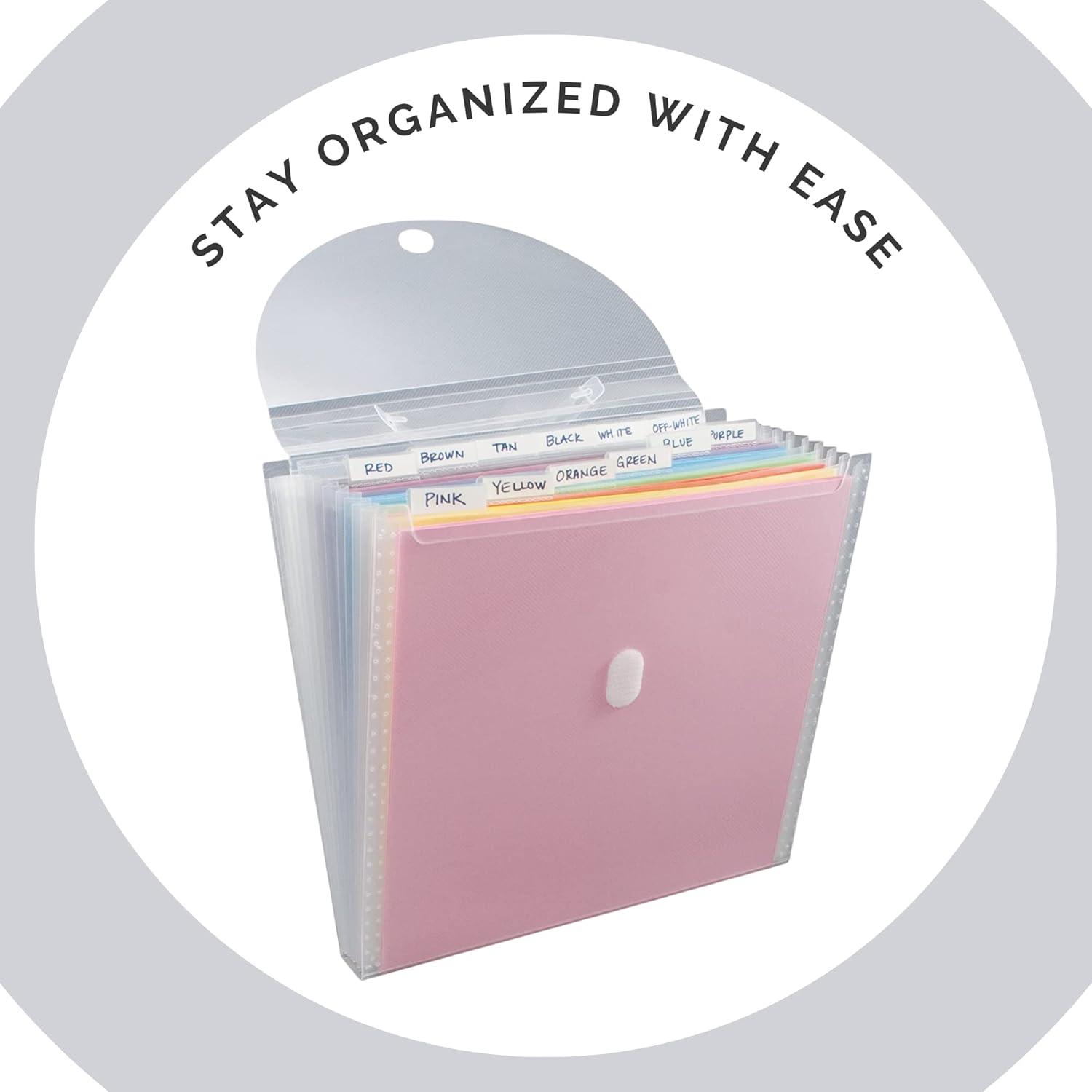 Clear Expandable Paper Organizer with 12 Pockets