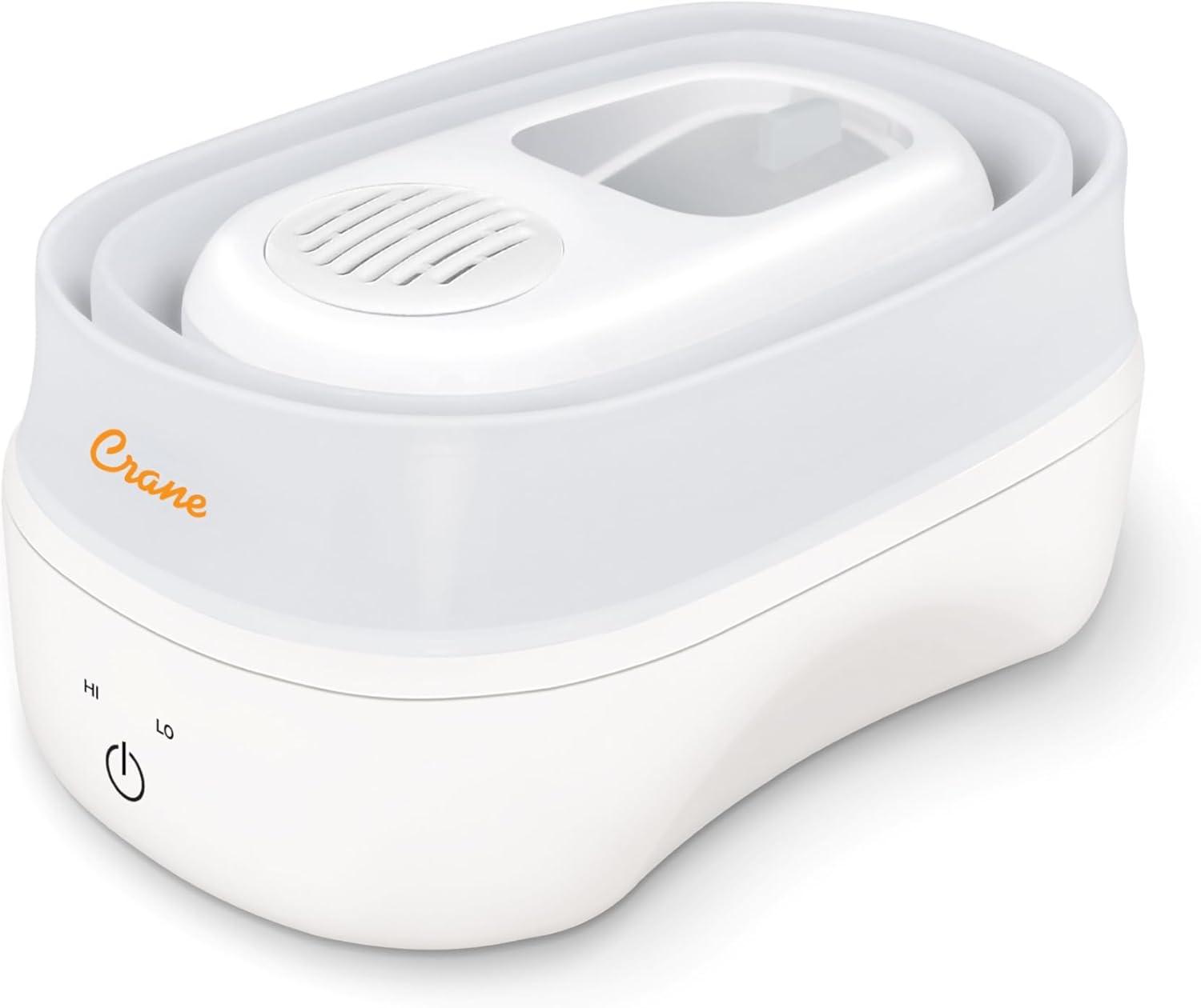 Crane USA 1 Gal. Warm Mist Collapsible Humidifier, White, Top Fill, for Medium Rooms Up to 500 sq. ft.