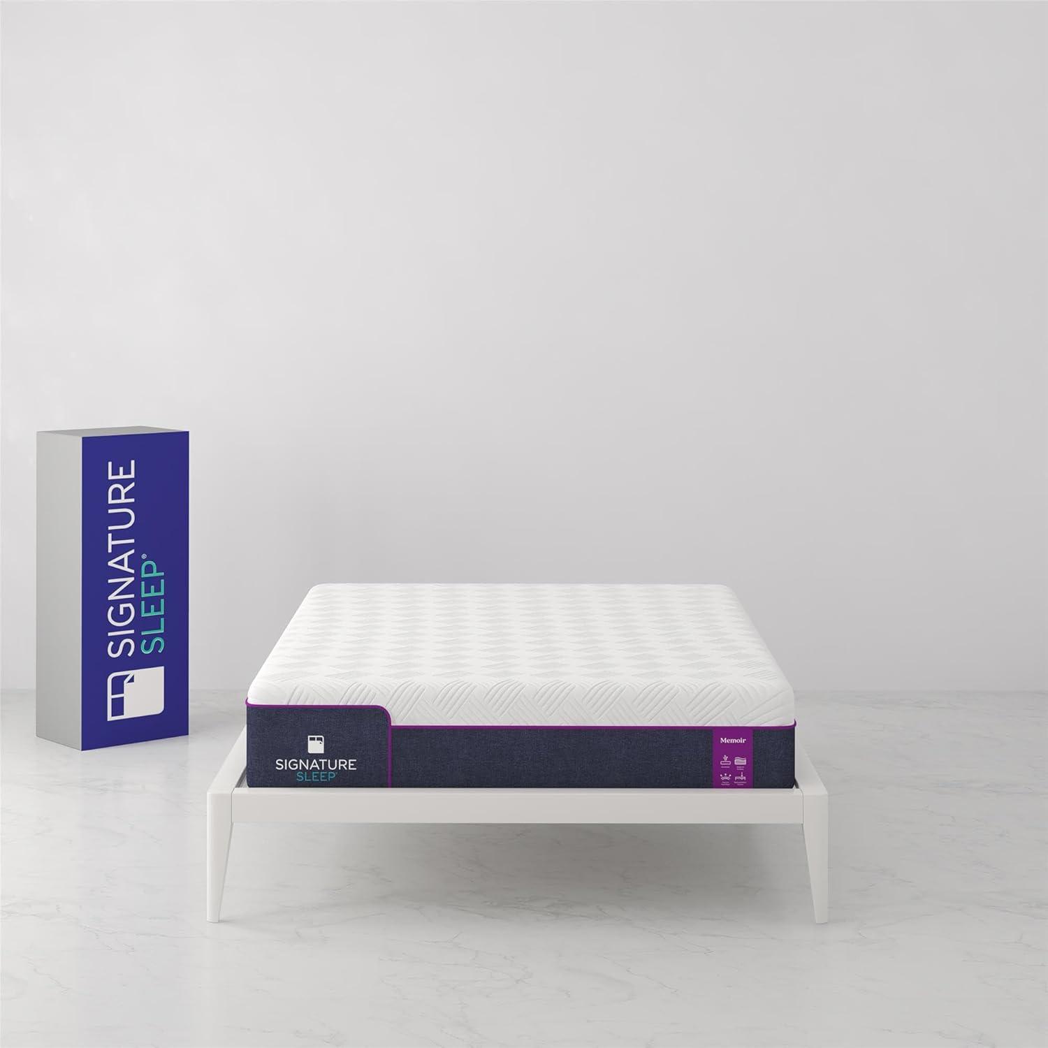 Signature Sleep Memoir 12" Memory Foam Mattress Full: Medium Firm, CertiPUR-US & OEKO-TEX Certified, 12" Thickness, Knit Cover