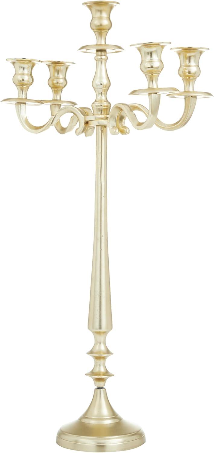 DecMode 5 Holder Silver Aluminum Metal Candelabra