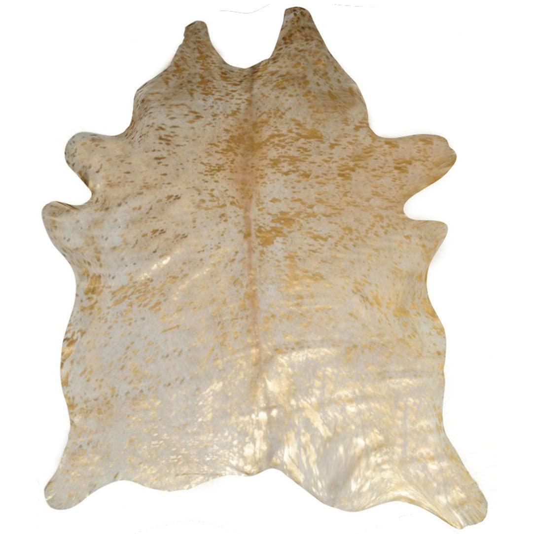 6 x 7 ft. Scotland Cowhide Rug -  & Gold