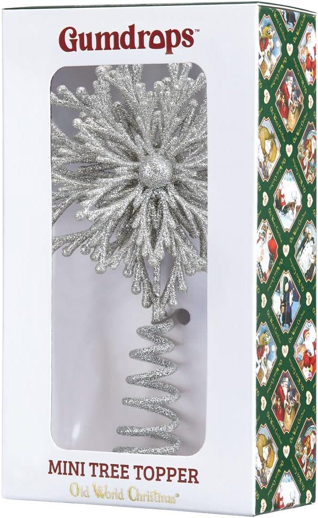 Old World Christmas 7.5 Inch Mini Snowflake Tree Topper Finial Small Spaces Tree Toppers