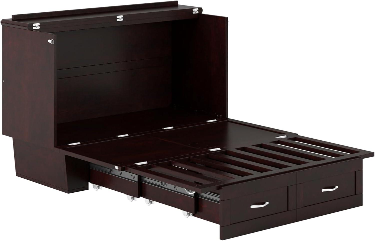 Monroe Murphy Bed Chest Queen Espresso with Charging Station