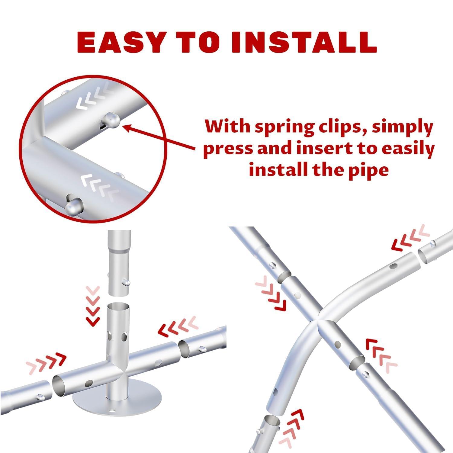 Outdoor Metal Chicken Coop Large Walk-in Poultry Cage Spire-Shaped Chicken Run with Waterproof and Anti-Ultraviolet Cover for Outside,Backyard and Farm ,13' L x 9.8' W x 6.4' H