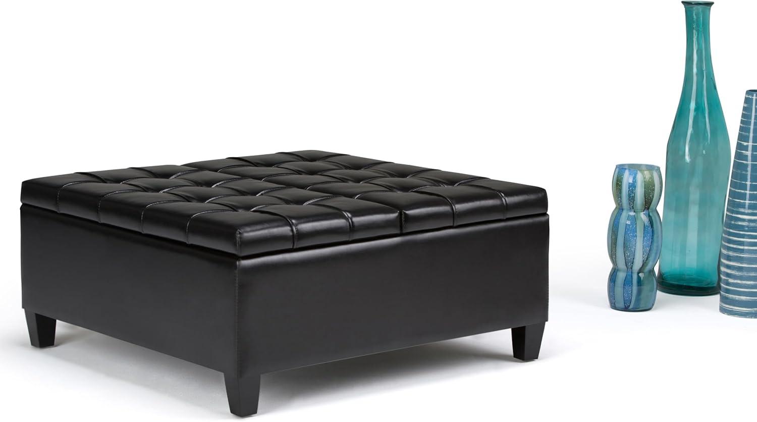 Simpli Home Harrison Coffee Table Storage Ottoman