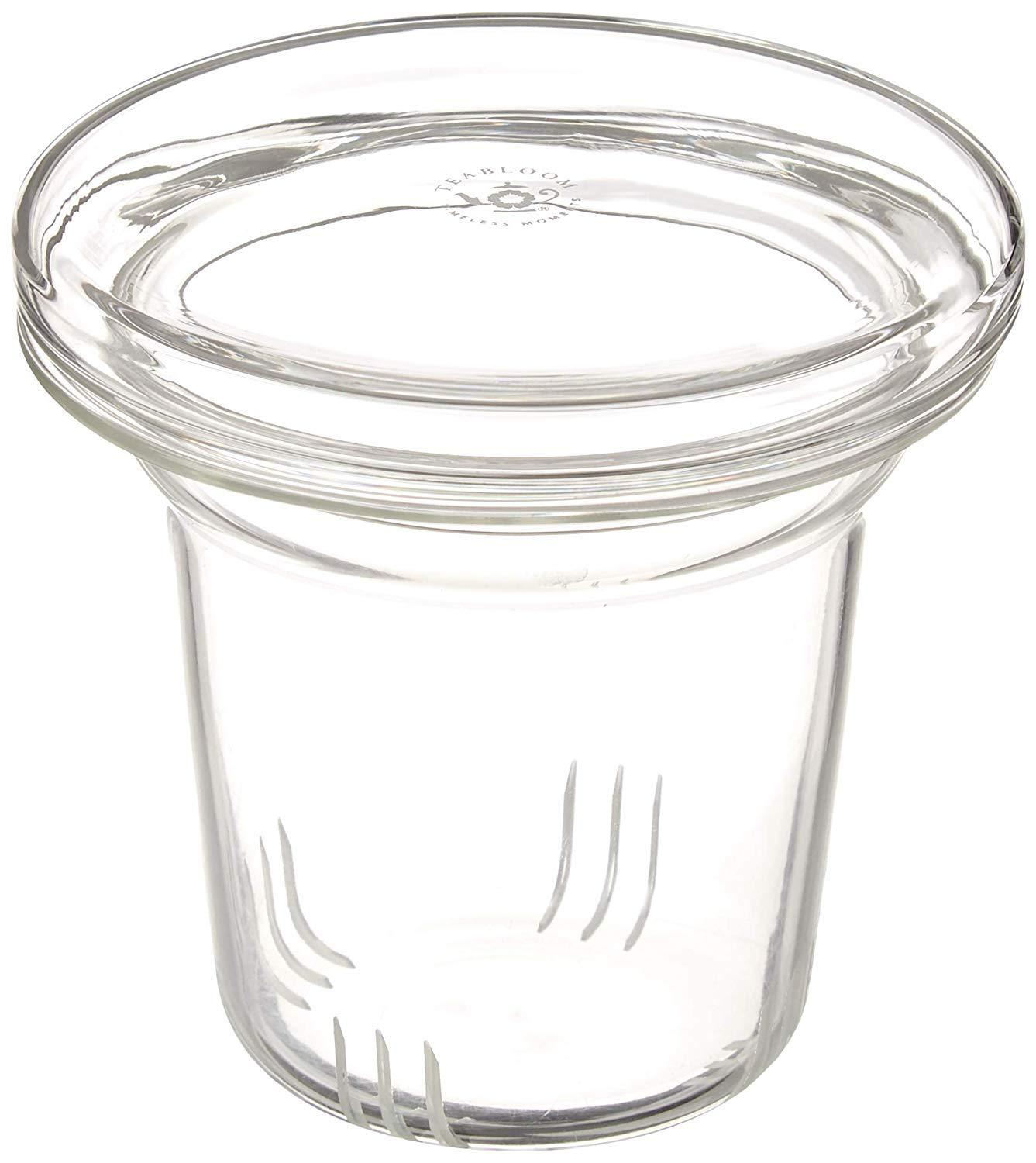 Teabloom Universal Glass Tea Infuser with Multi-Functional Lid - Lead-Free and Non-Toxic Glass Filter for Loose Tea Leaves