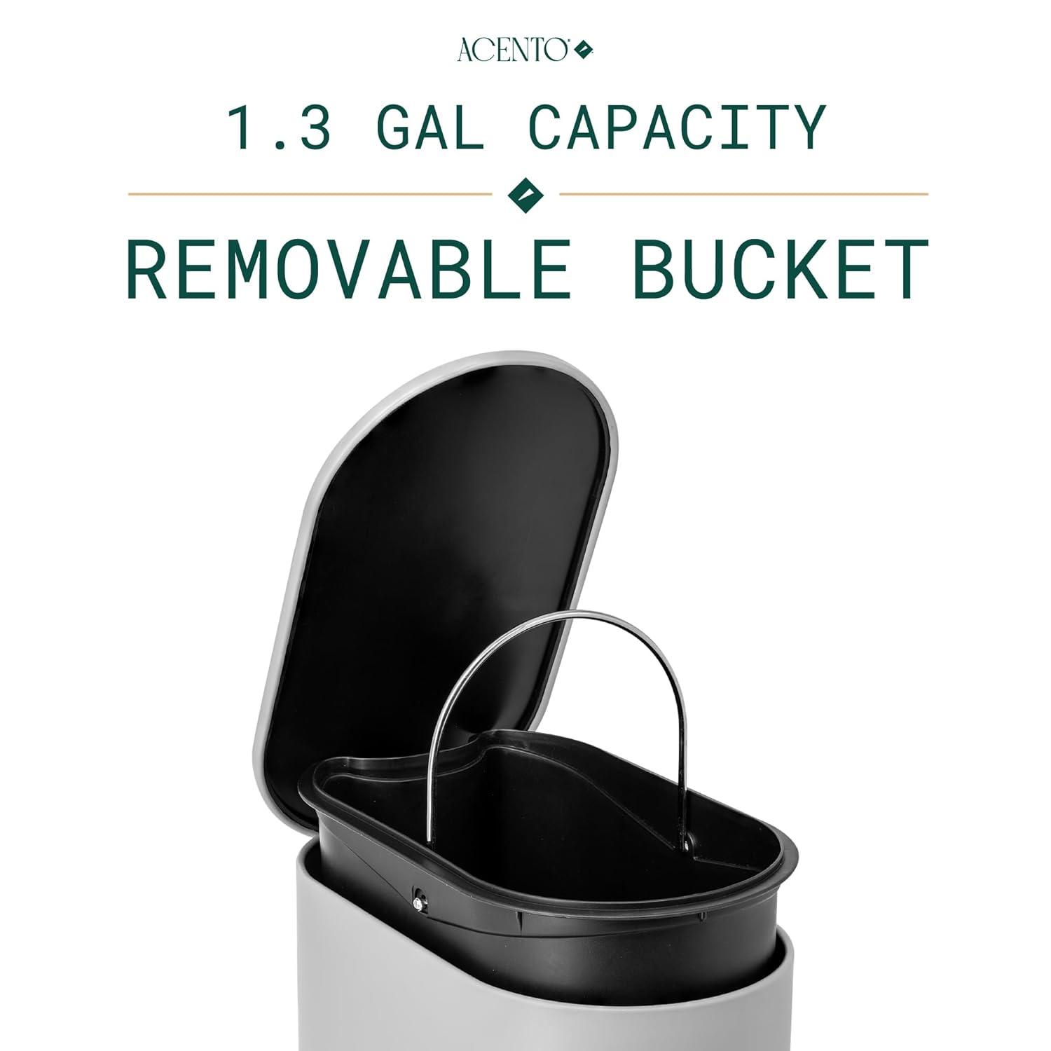 Oval slow-close bathroom wastebin with premium pedal (5L)