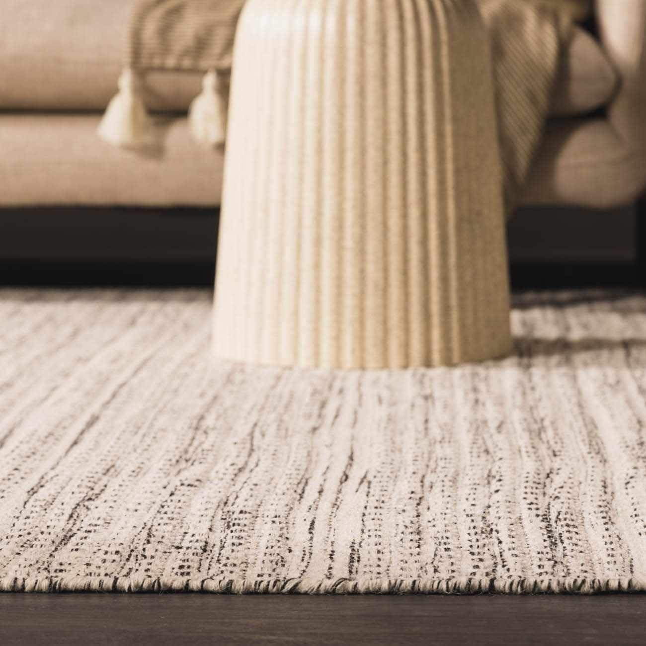 BoutiqueRugs Williford Boho Hand Woven Wool Natural Fiber Area Rug - Farmhouse Neutral Color Carpet for Living Room, Bedroom - Cream, Black - 8'10" x 12' (9x12)