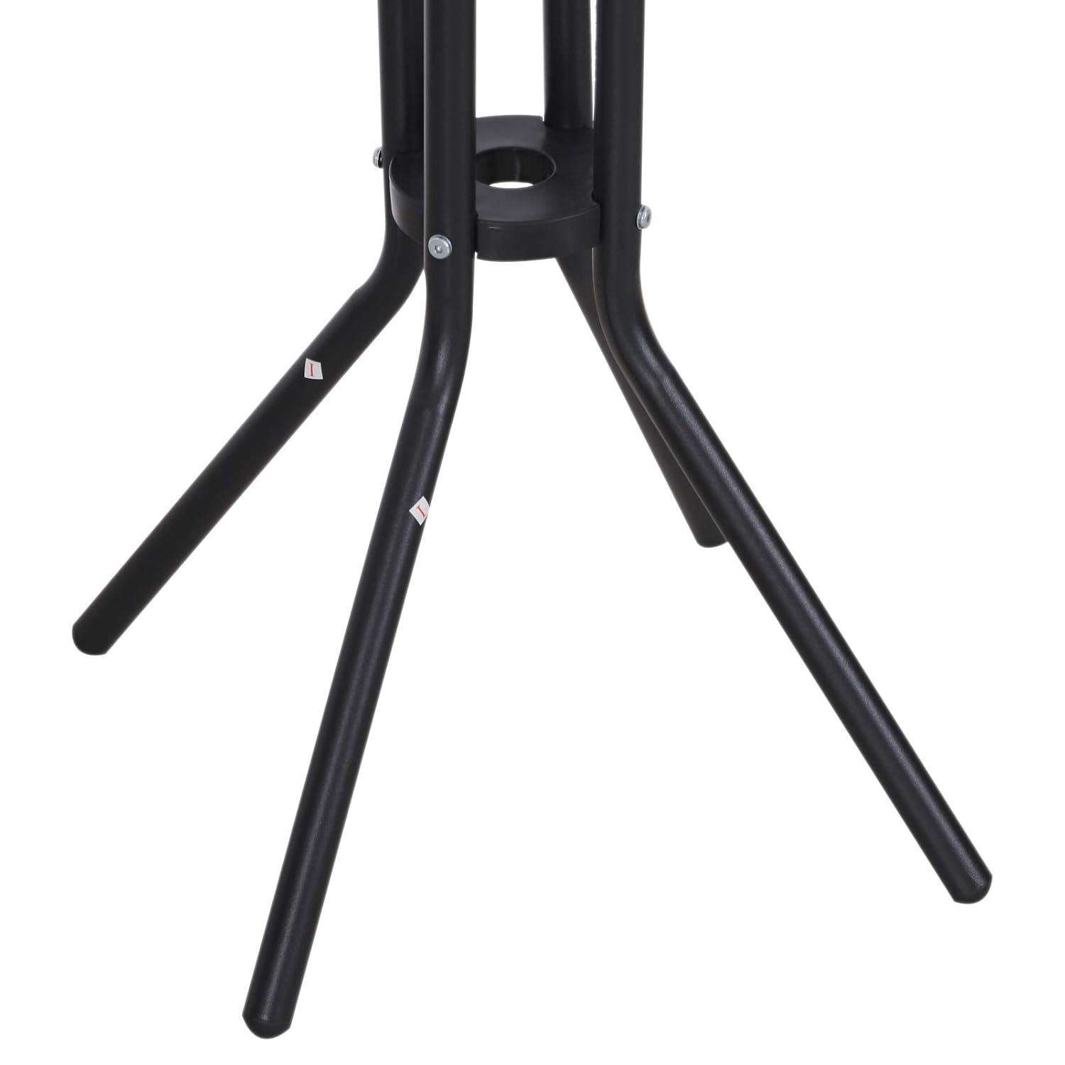 Outsunny 3 Piece Bar Height Outdoor Bistro Set for 2, Round Patio Pub Table 2 Bar Chairs with Comfortable Design & Durable Build, Tan