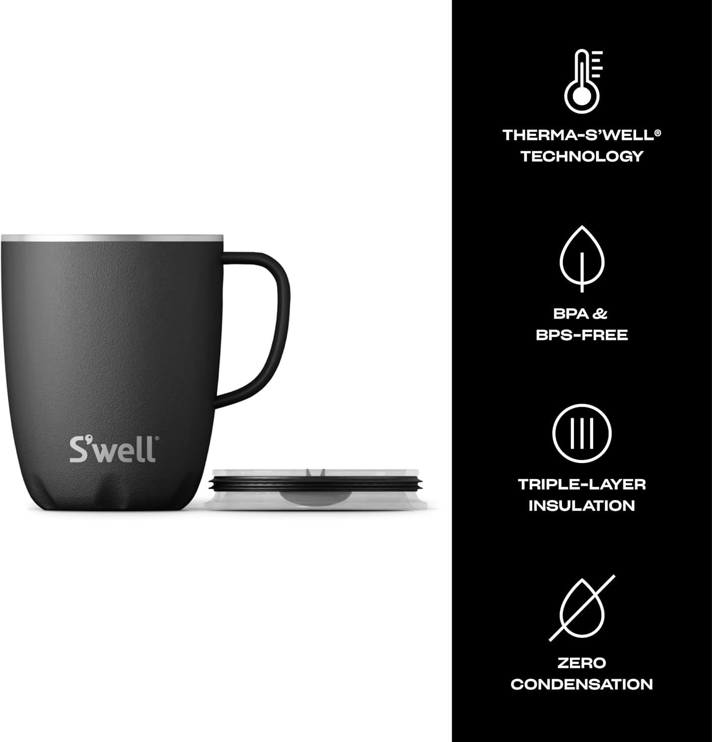 Swell Stainless Steel Travel Mug with Handle - Triple-Layered Vacuum-Insulated Container Designed