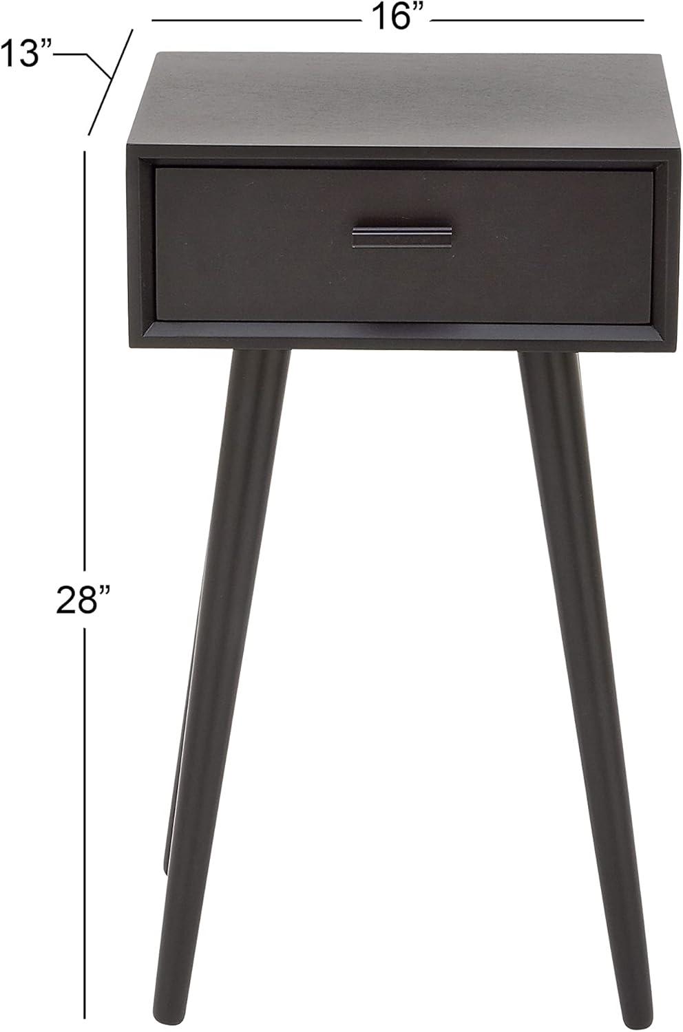 Modern Drawer Wooden Accent Table Black - Olivia & May: Compact Entryway Furniture, Single Storage