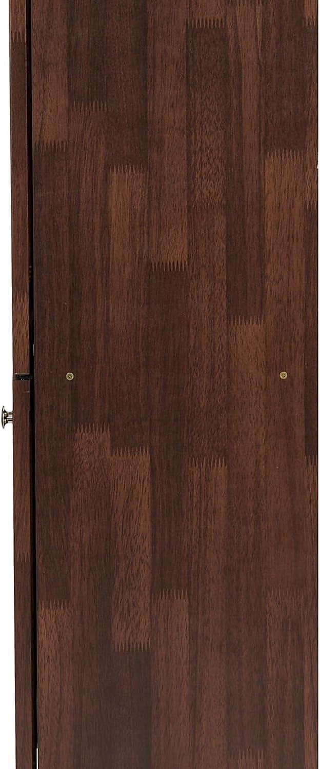 Fernanda Modern and Contemporary 4-Door Wooden Entryway Shoes Storage Tall Cabinet - Oak Brown - Baxton Studio