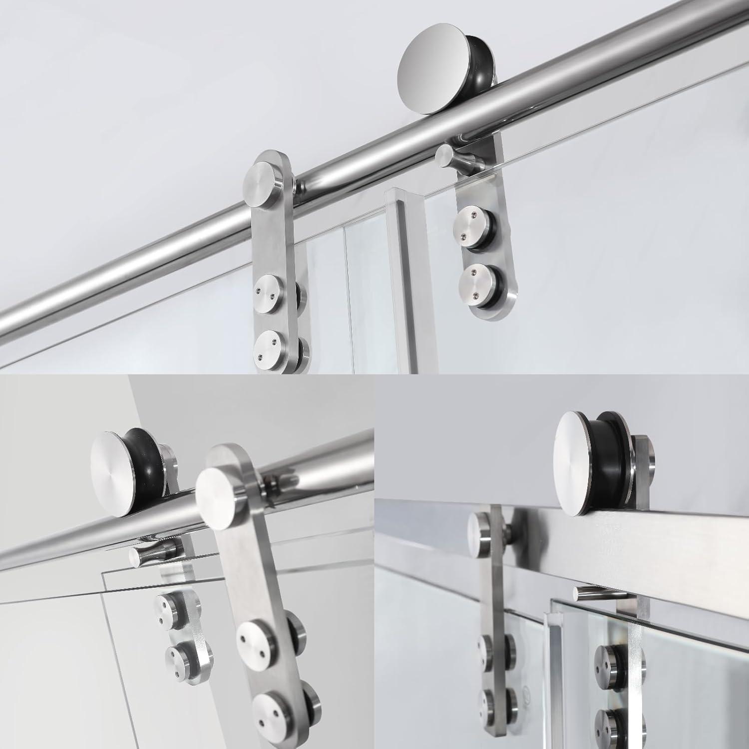 56-60 In. X 76 In Double Sliding Shower Door, 5/16 In Clear Tempered Glass Easy-Clean Coating Chrome