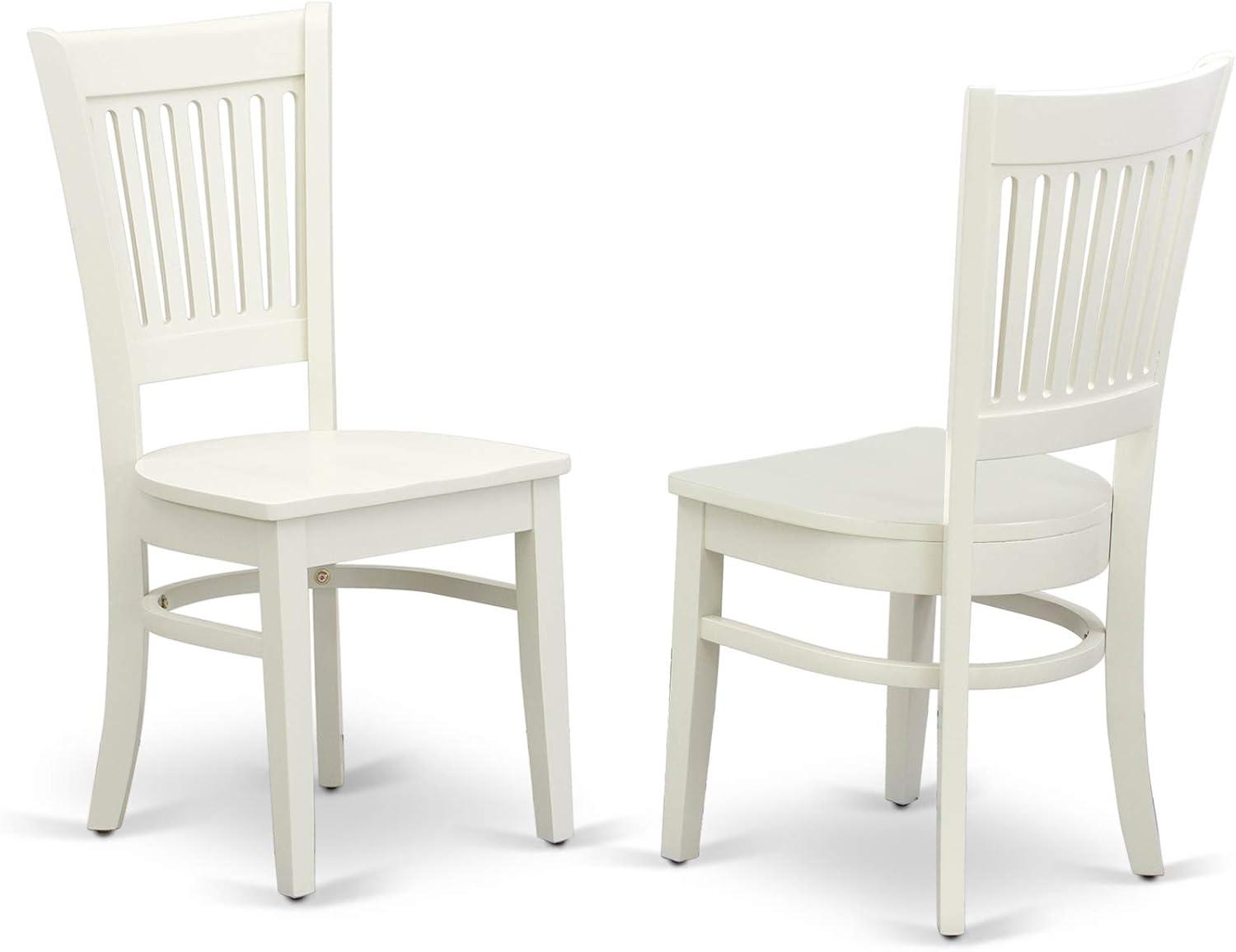 Linen White Rectangular Dining Set with Slatted Back Chairs