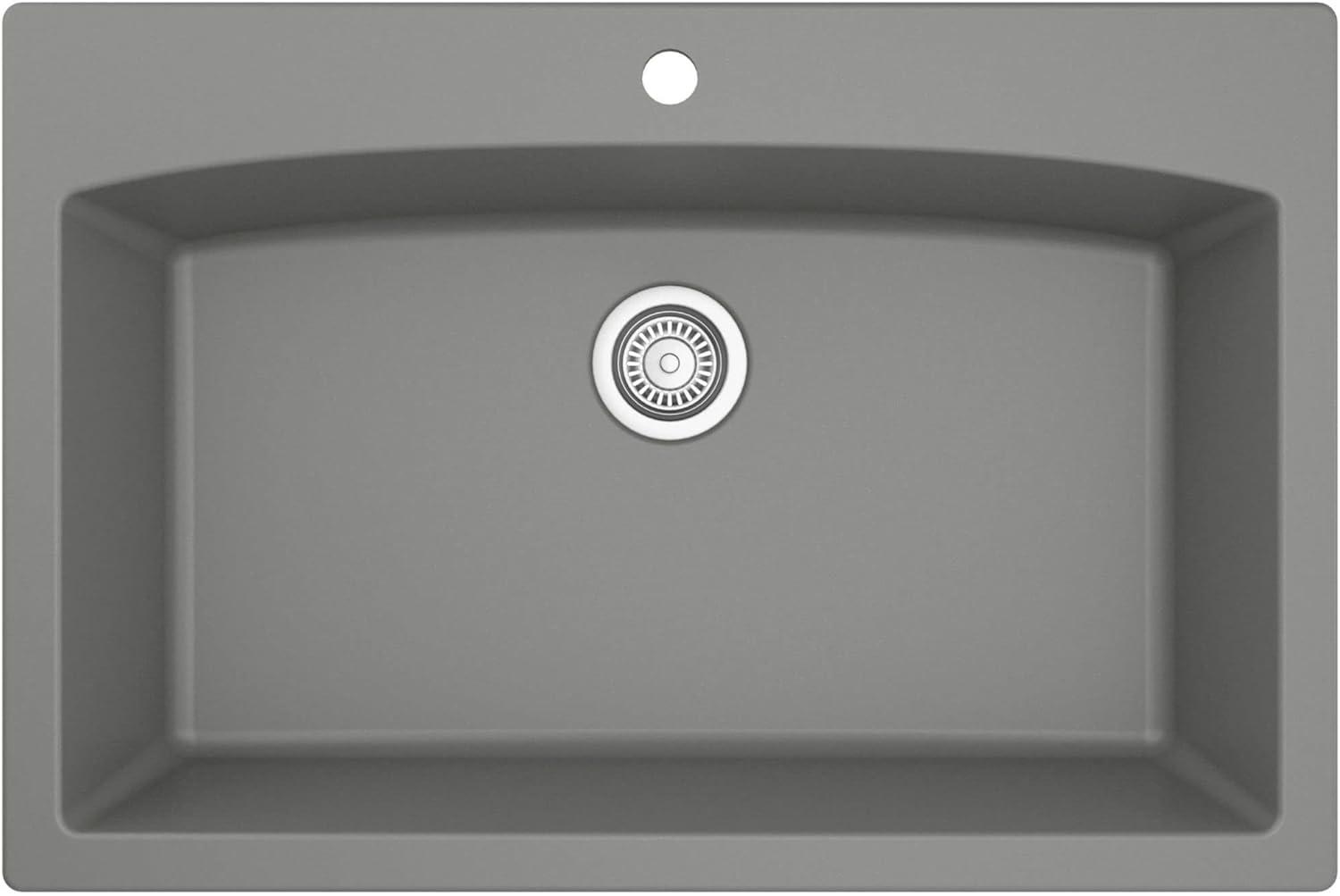 Karran Drop-in Quartz Composite 33'' X 22'' 1-Hole Single Bowl Kitchen Sink