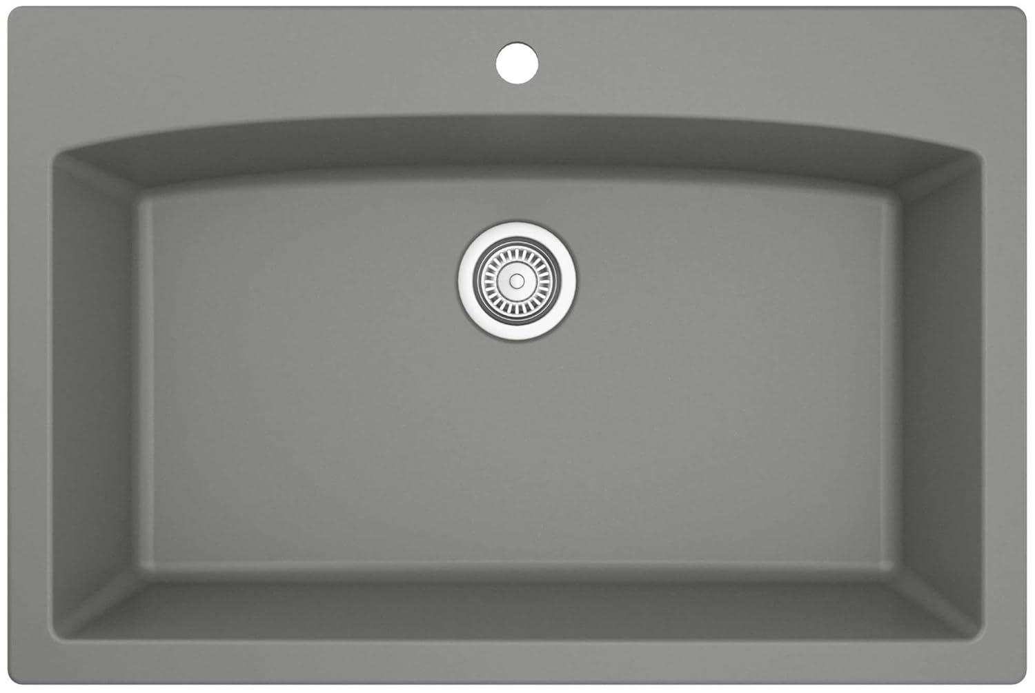 Karran Drop-in Quartz Composite 33'' X 22'' 1-Hole Single Bowl Kitchen Sink