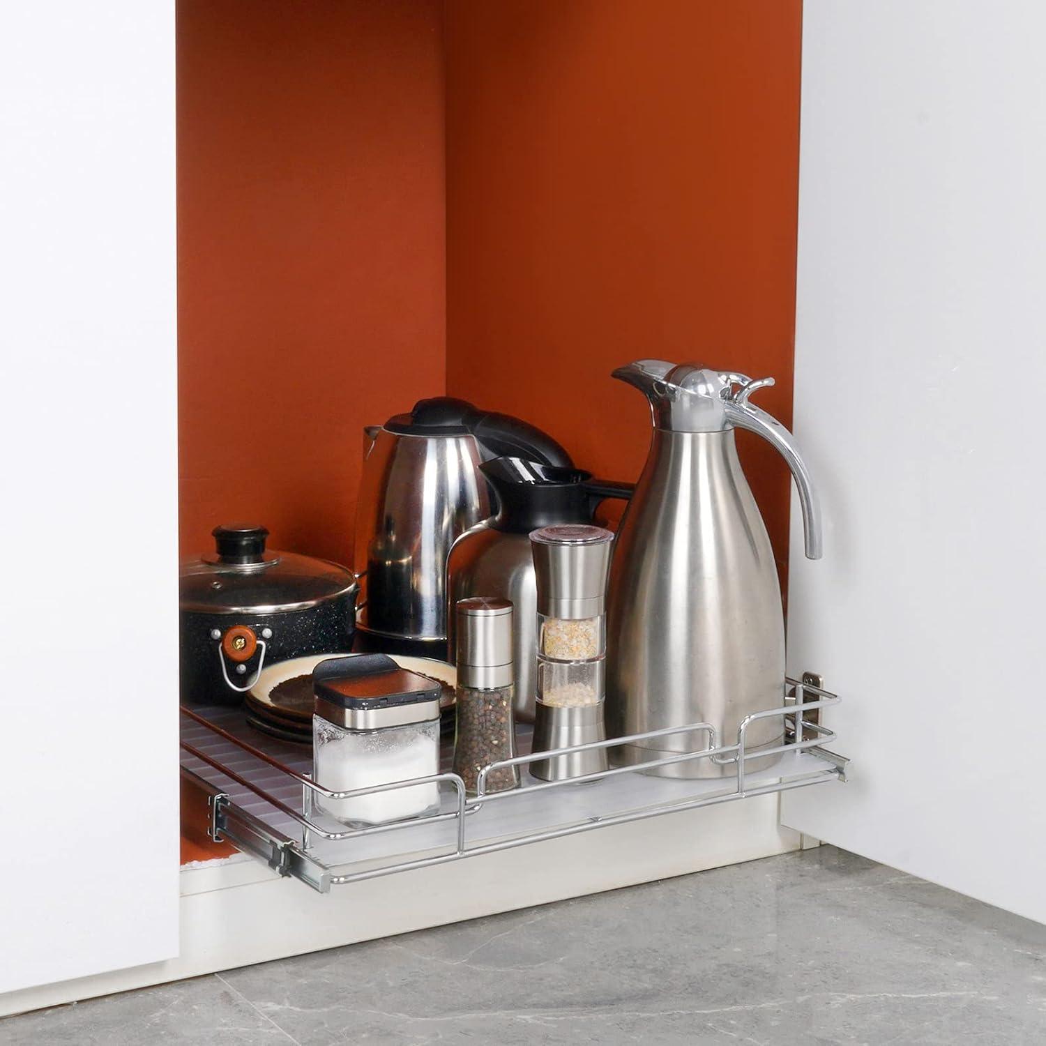 Chrome-Plated Steel Pull Out Cabinet Organizer Shelf