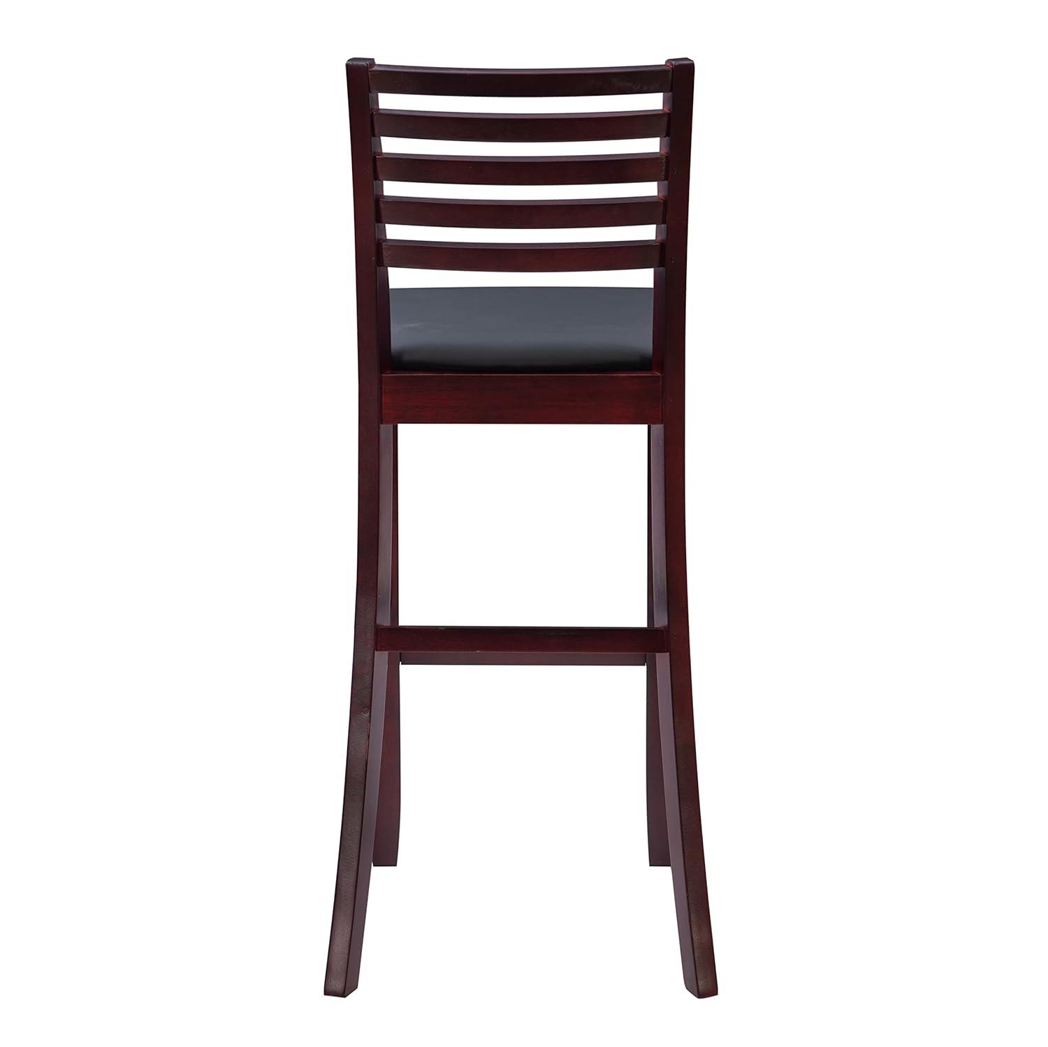 30" Torino Padded Seat Ladder Back Barstool Upholstered Seat - Espresso Wood - Linon