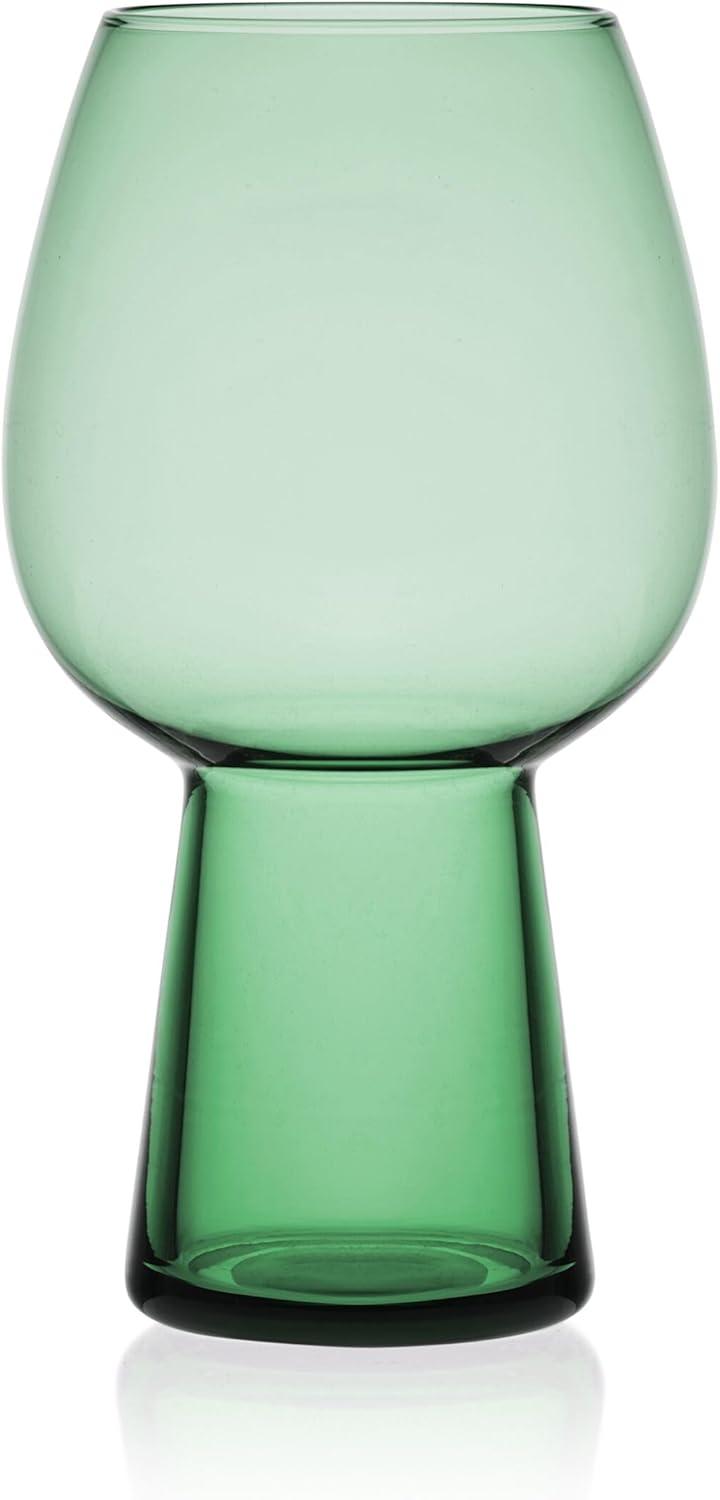 Sage Green Modern Glass Goblets, Set of 4