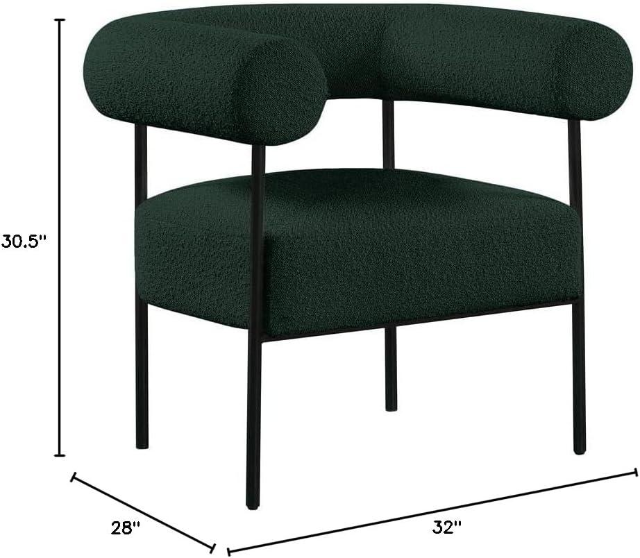 Meridian Furniture Blake Green Boucle Fabric Accent Chair