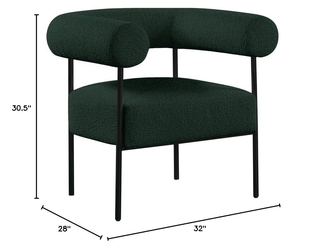Meridian Furniture Blake Green Boucle Fabric Accent Chair
