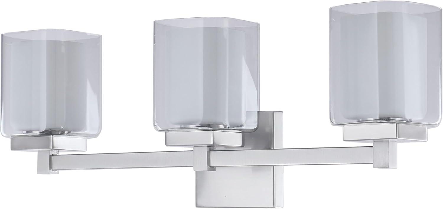 Aspen Creative 62327, Bathroom Vanity 3 Lights Fixture 24"W x 9"H x 5-3/4"E. Satin Nickel Finish, Bulb Not Included