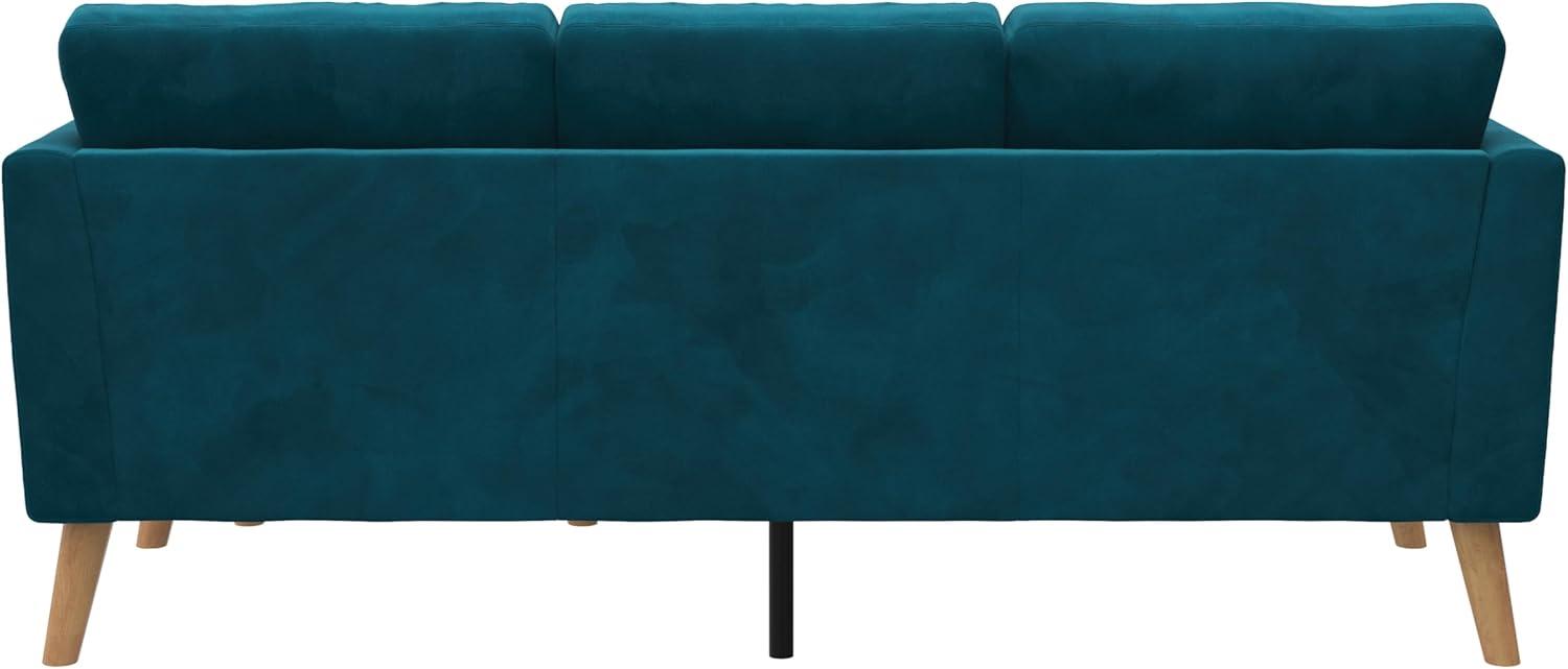 Chic Blue Velvet Tufted Sofa Sectional with Ottoman