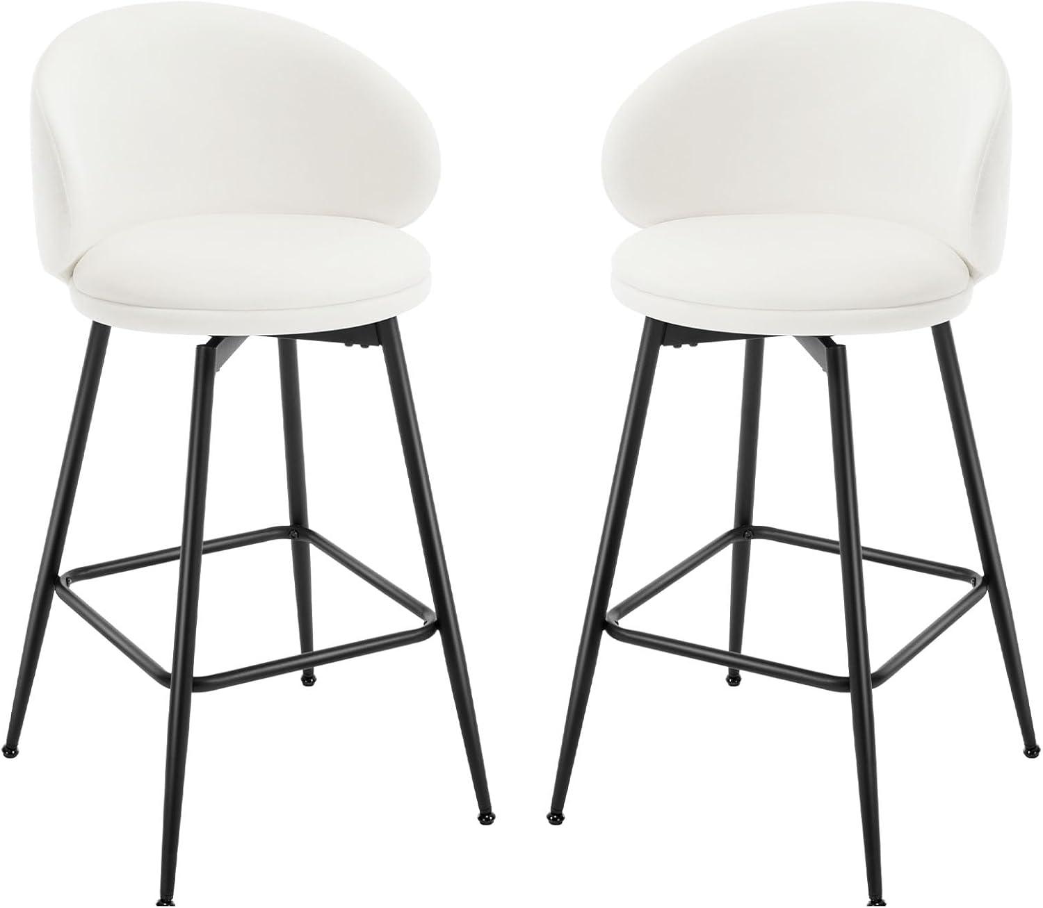 Corrigan Studio® Swivel Upholstered Counter Height Bar Stools (Set of 2)