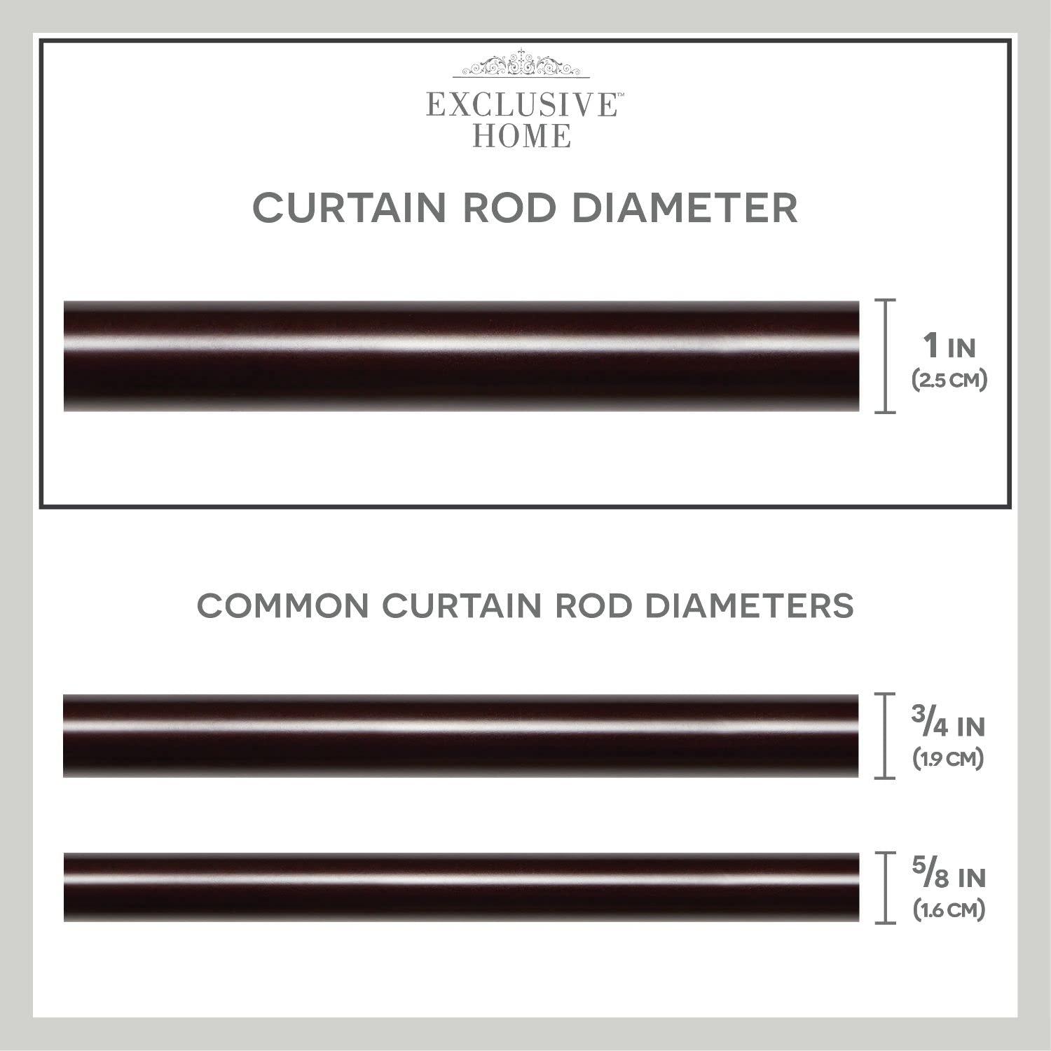Amalgamated Textiles Exclusive Home Lancelot 1" Window Curtain Rod and Finial Set, Adjustable