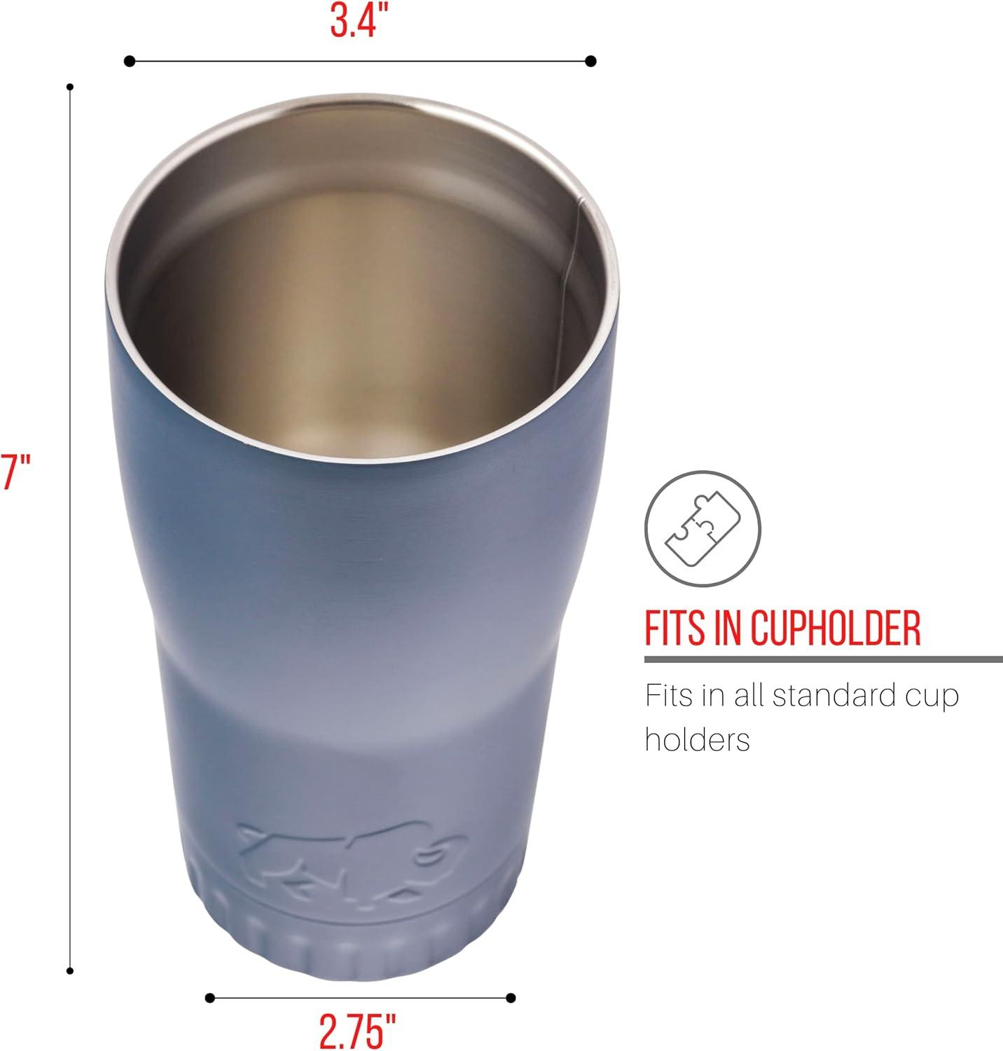 Matte Gray Stainless Steel Travel Tumbler with Open-Sip Lid, 20 Ounces