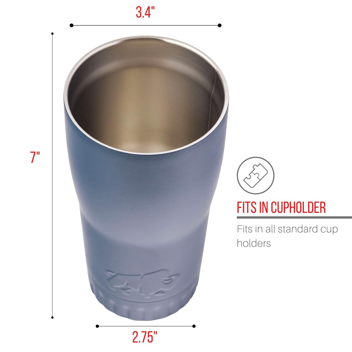 Silver Buffalo Matte Gray Stainless Steel Tumbler With Open-Sip Lid | Holds 20 Ounces