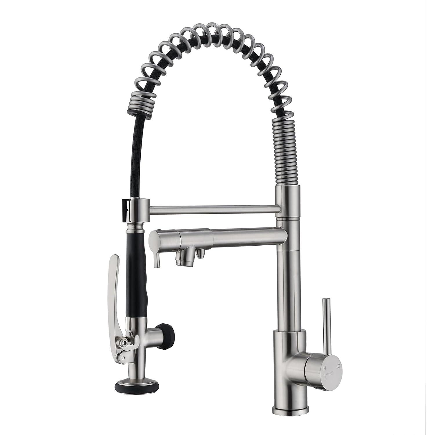 Kitchen Faucet Pull Down Sprayer Brushed Nickel,Single Handle Kitchen Sink Faucet