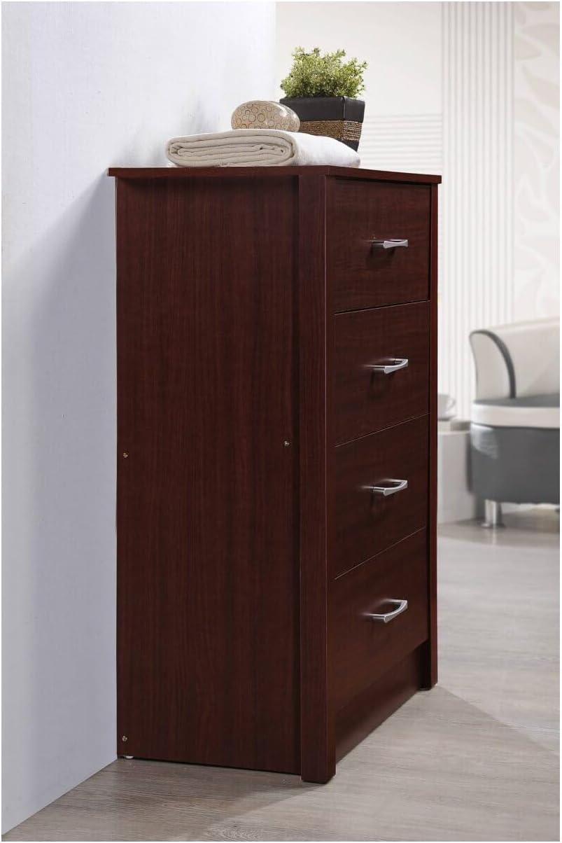 Hodedah 4-Drawer Chest in Mahogany