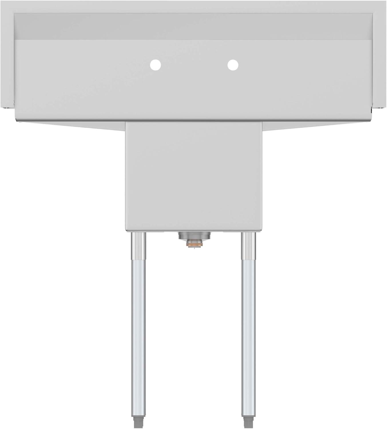 Stainless Steel 1-Compartment Utility Sink with Dual Drainboards