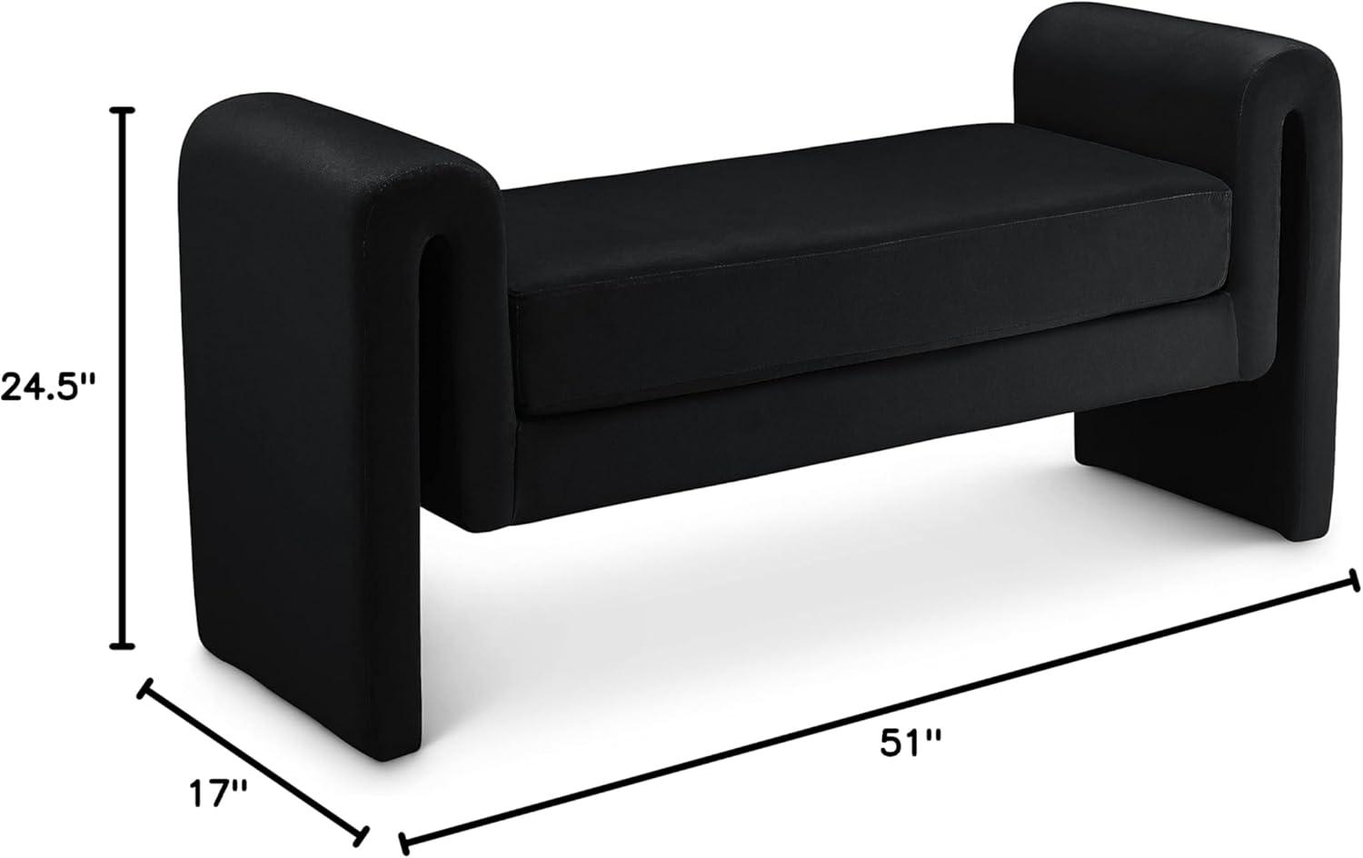 Meridian Furniture Stylus Brown Velvet Bench