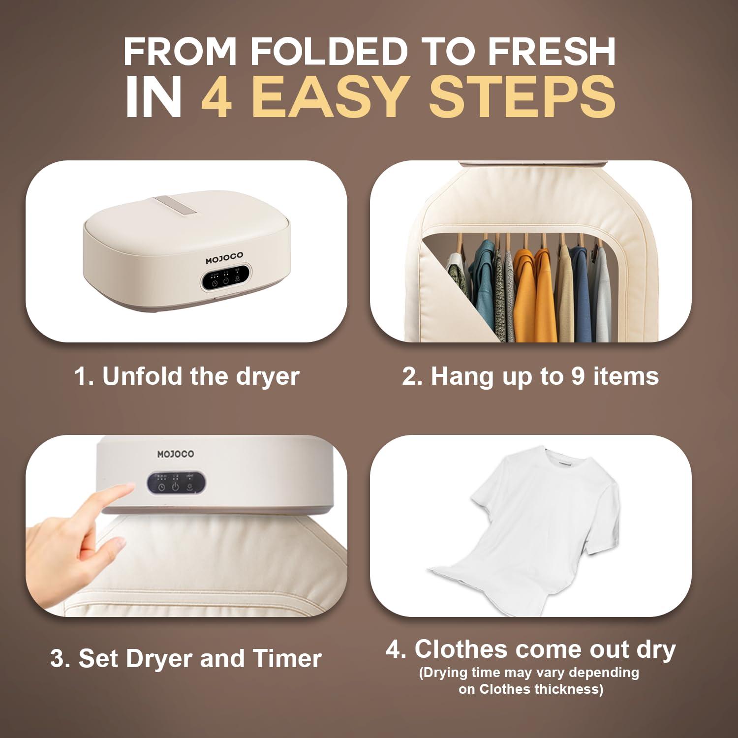 Mojoco Portable 600W Electric Clothes Dryer