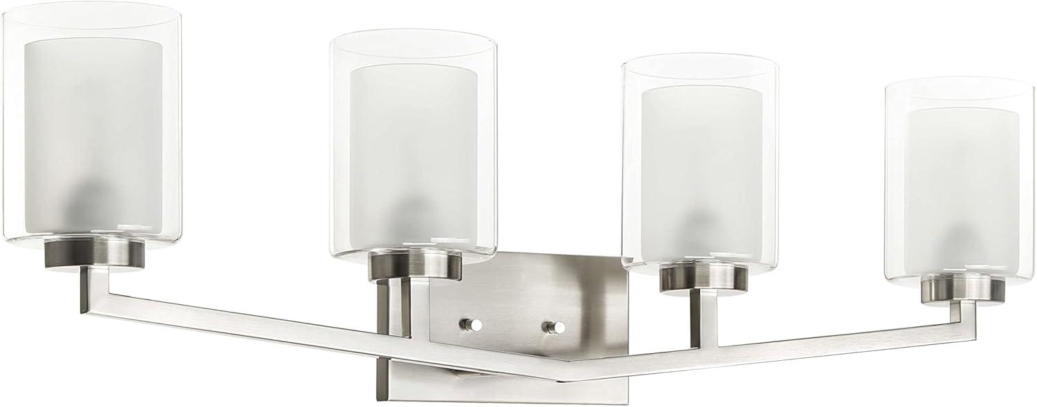 Brushed Nickel 4-Light Modern Dimmable Vanity Fixture