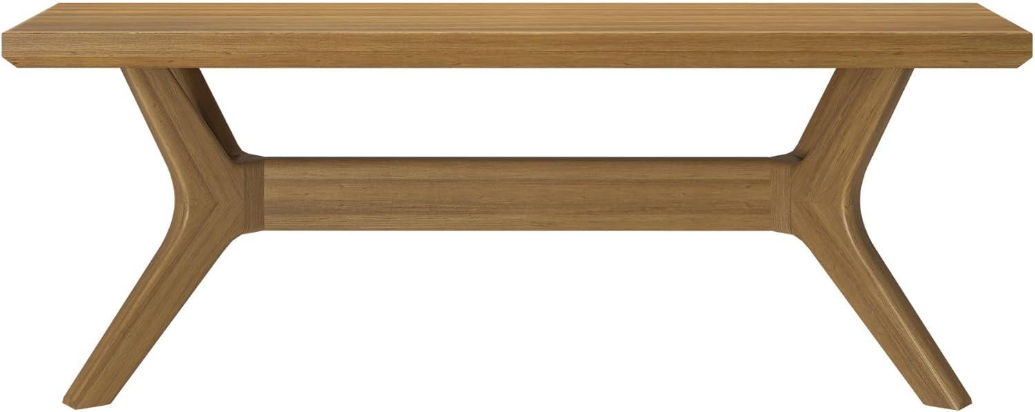 Plank+Beam Solid Wood Verso Dining Bench, 48" Entryway Bench, Minimalist Room Bench, Pecan