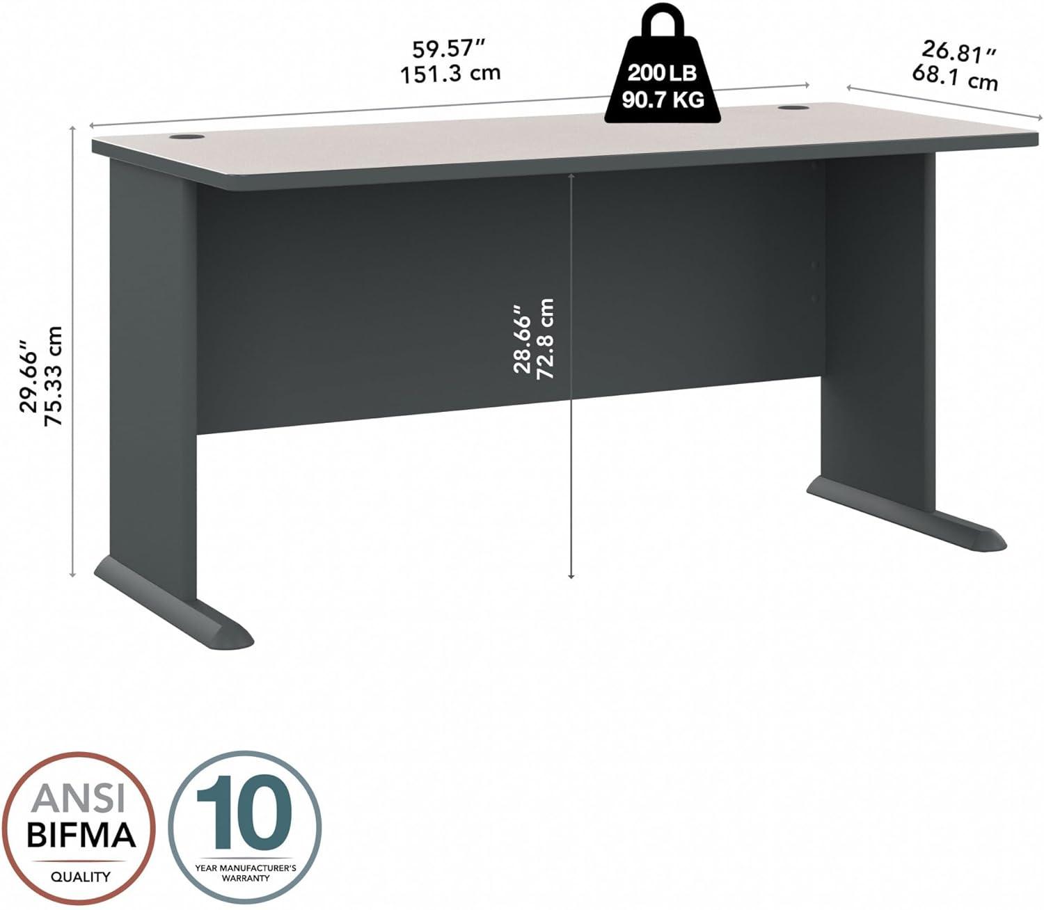 Executive Slate and White Spectrum Corner Desk with Drawer and Filing Cabinet