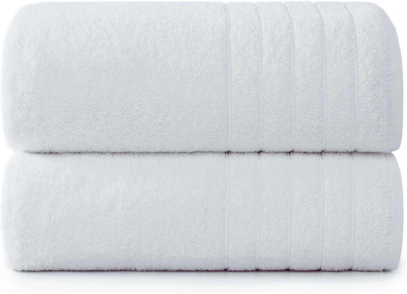 Casa Platino Large Bath Towels Set - Quick Dry Cotton Bath Towels for Bathroom, Spa & Gym - Soft & Highly Absorbent - White