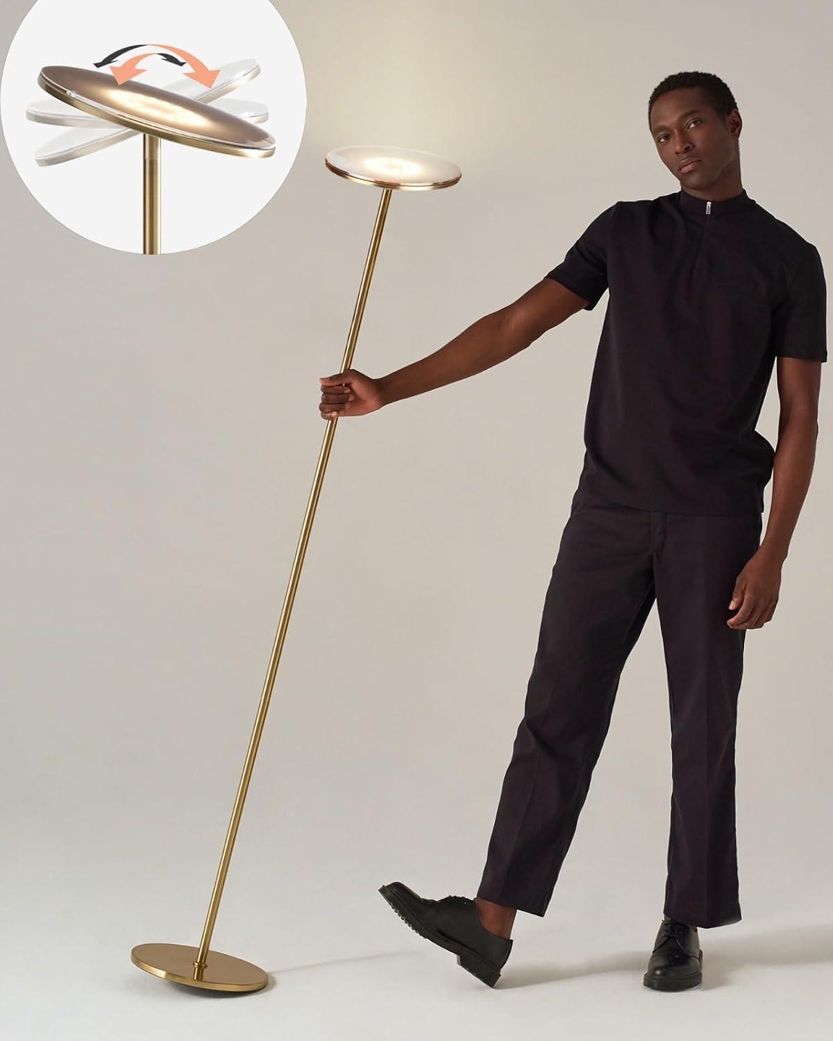 Industrial Dimmable LED Floor Lamp with Adjustable Head