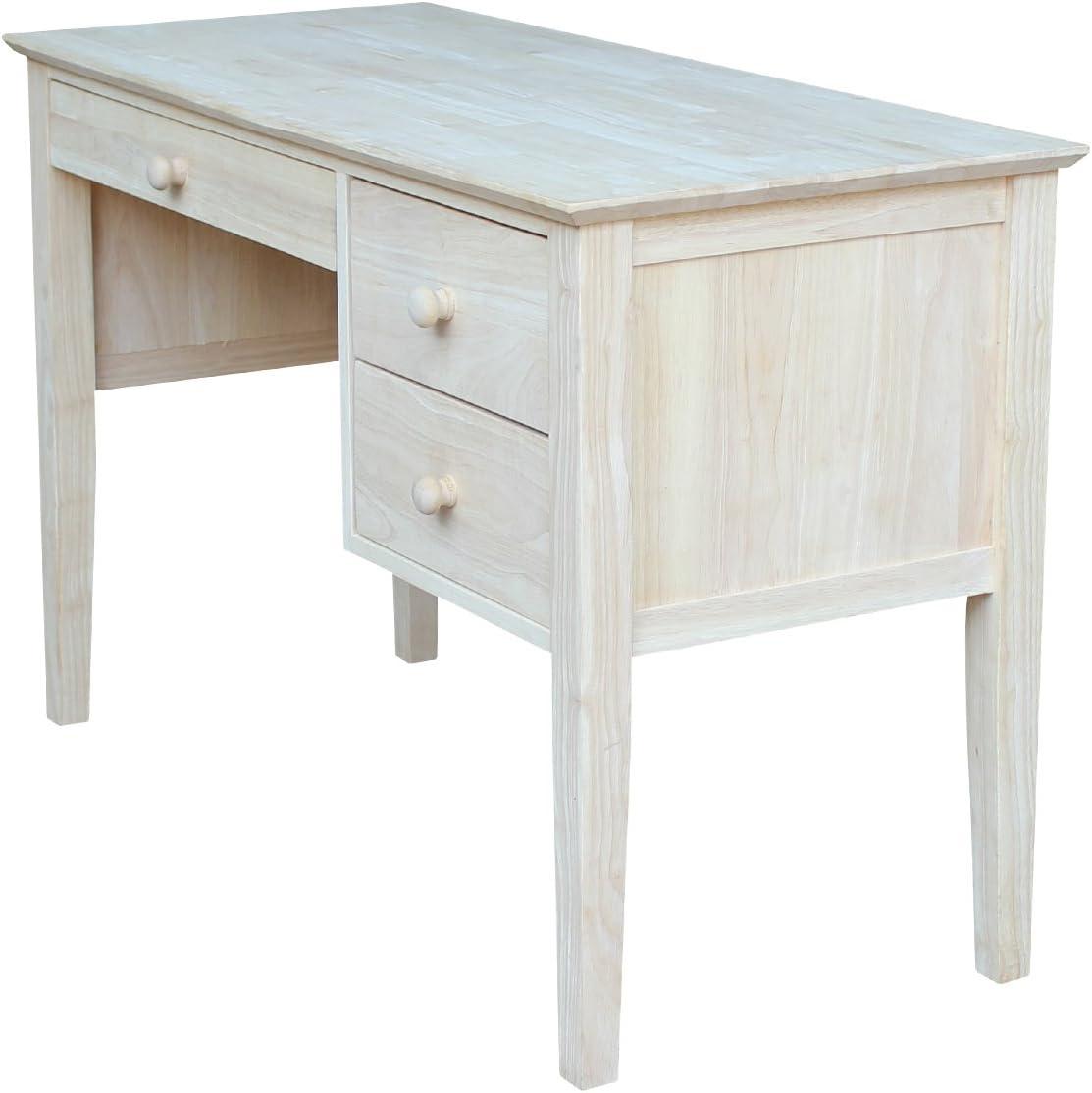 Computer Desk International Concepts: Unfinished Parawood, Brooklyn Style, Writing Desk with Drawer