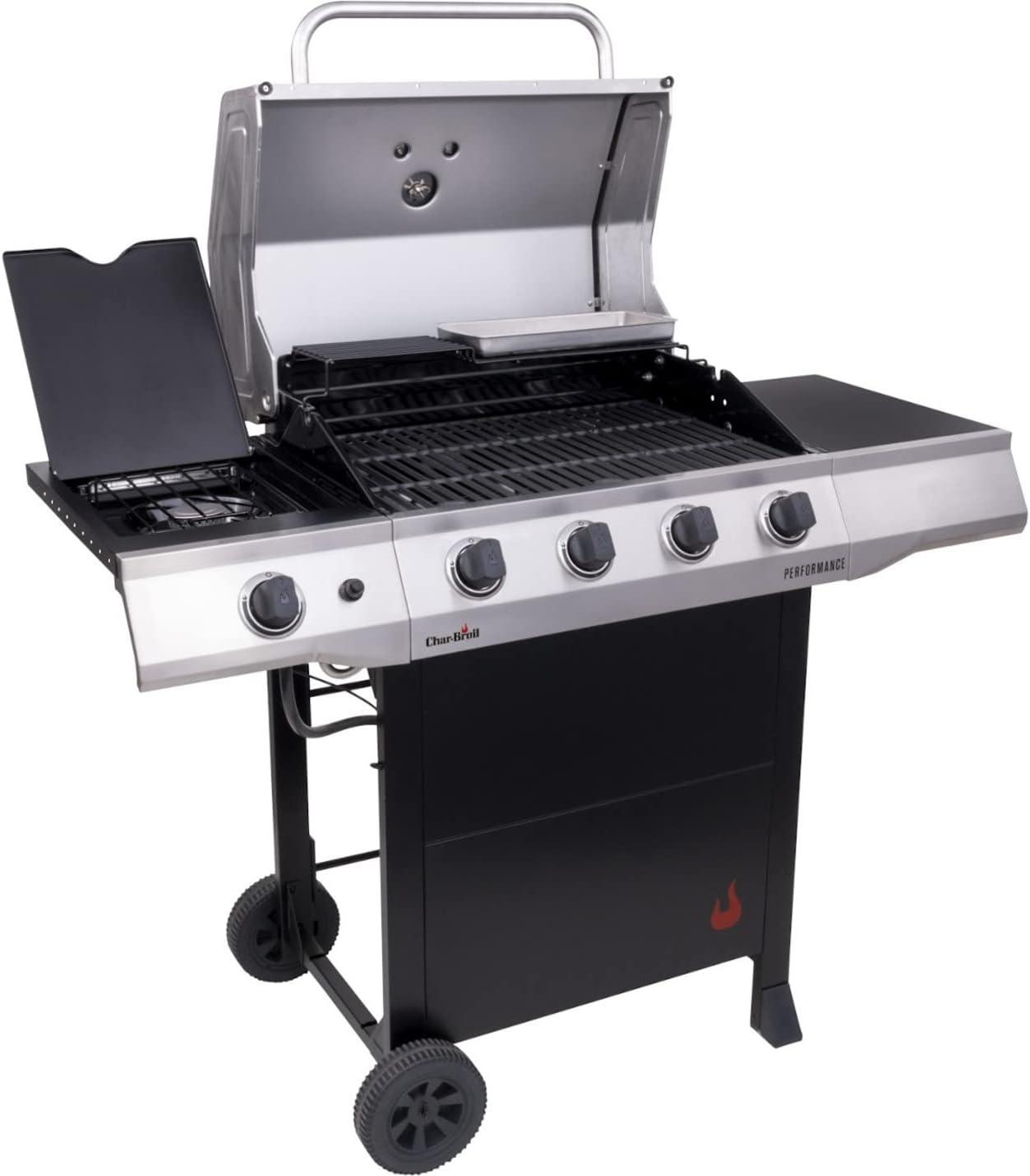 Charbroil Performance Series 4-Burner Propane Gas Grill Cart with Side Burner