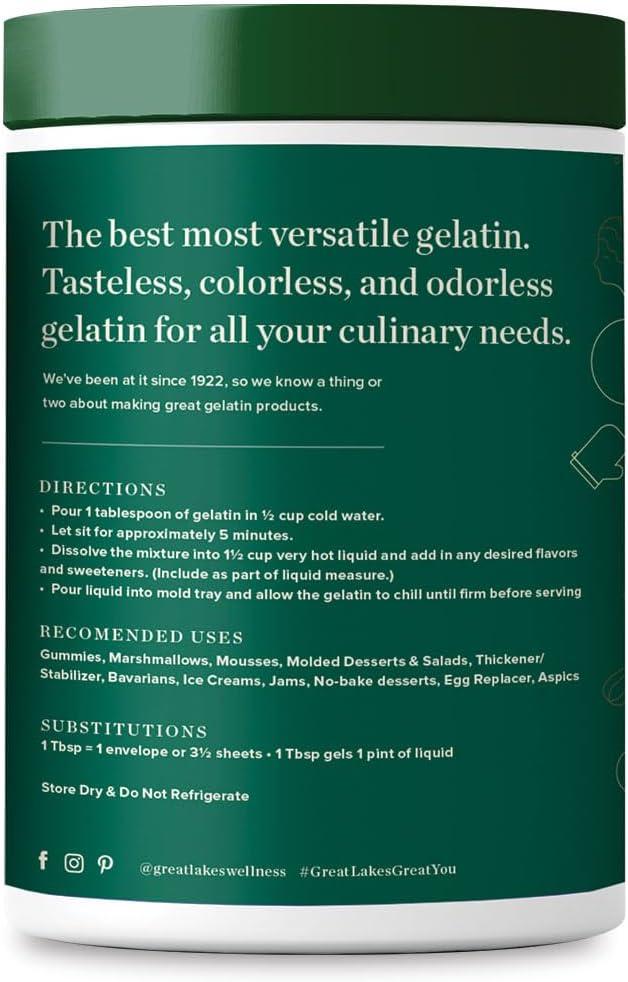 Great Lakes Wellness Culinary Gelatin Unflavored - Case of 1 - 16 oz